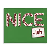 Stupell Industries Nice-Ish Holiday Humor Holiday Painting Gallery Wrapped Canvas Art Prints Wall Art, 20 x 16
