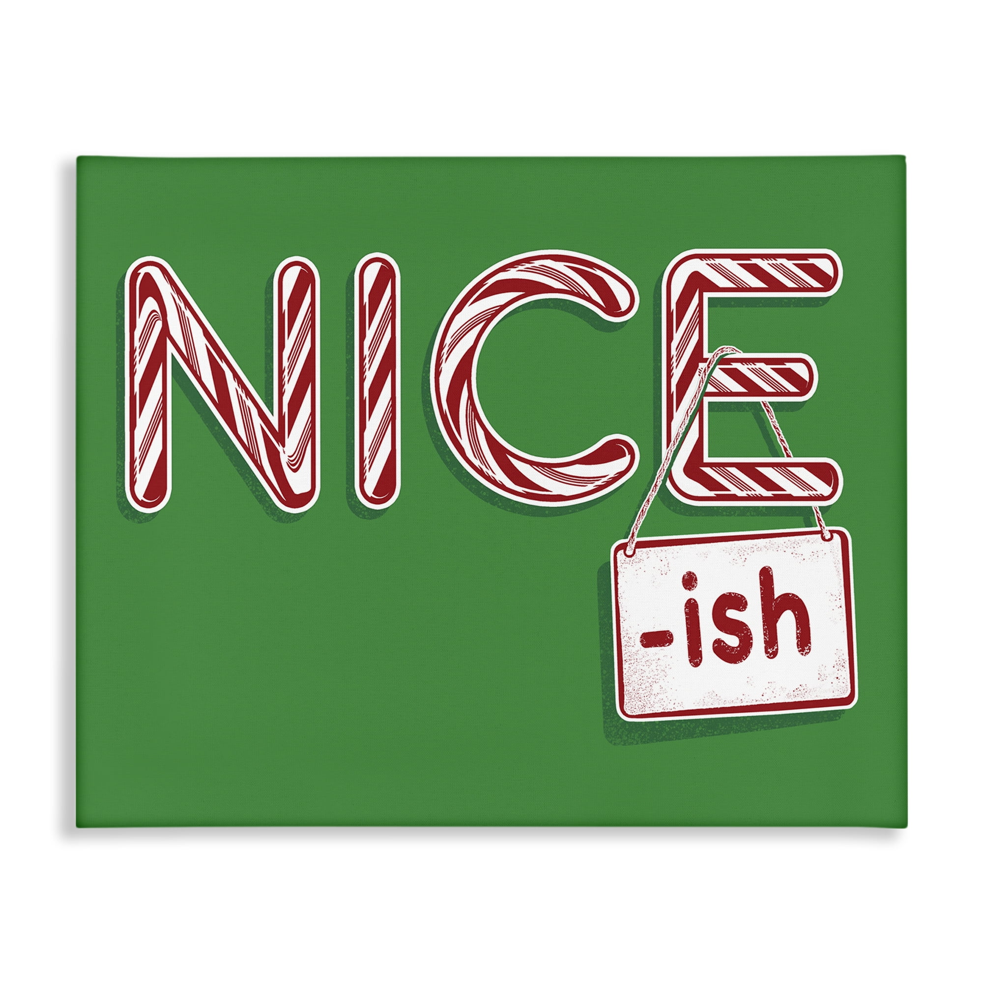 Stupell Industries Nice-Ish Holiday Humor Holiday Painting Gallery Wrapped Canvas Art Prints Wall Art, 30 x 24