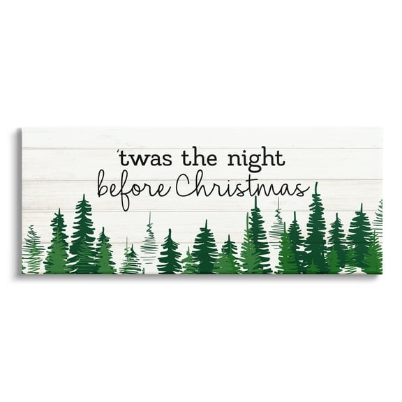 Stupell Industries Night Before Christmas Trees Holiday Painting Gallery Wrapped Canvas Print Wall Art, 24 x 10