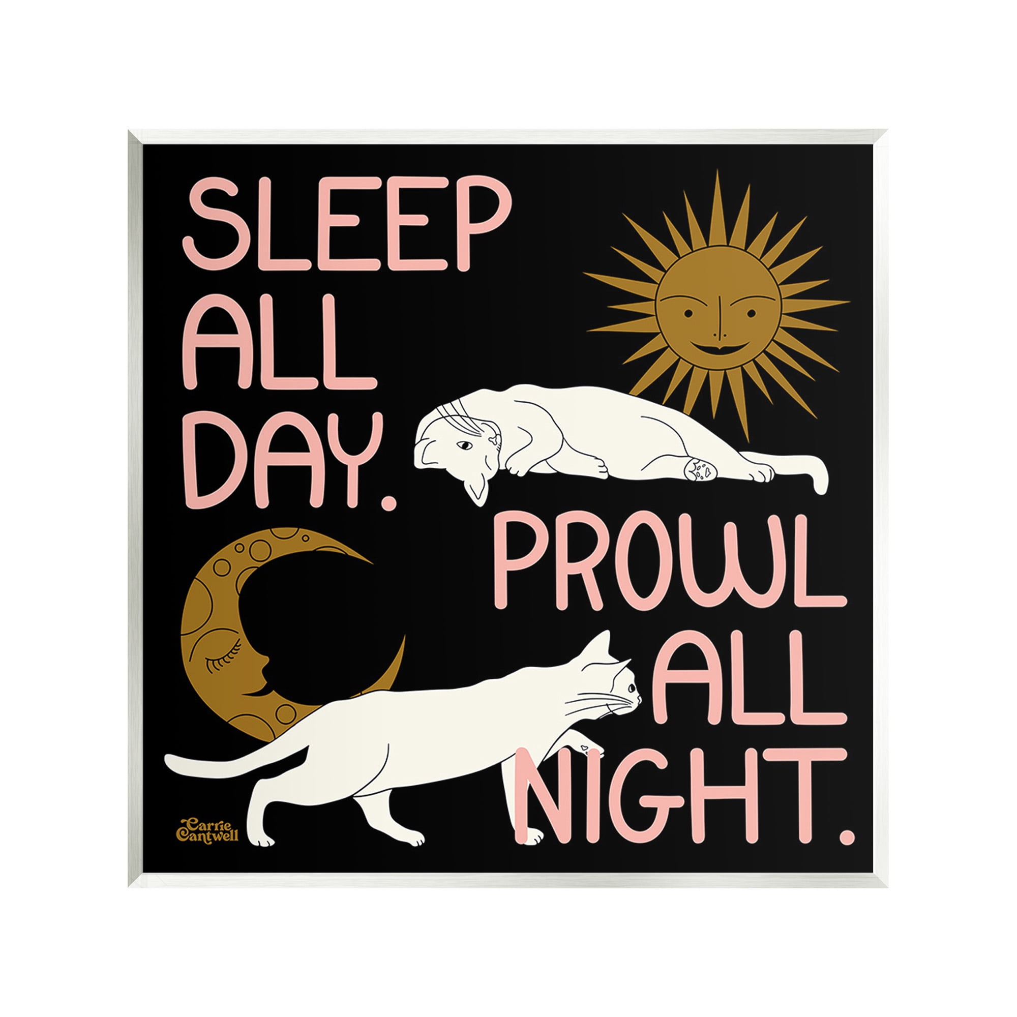 Stupell Industries Night & Day Cats Animals & Insects Painting Unframed Art Print Wall Art, 12 x 12