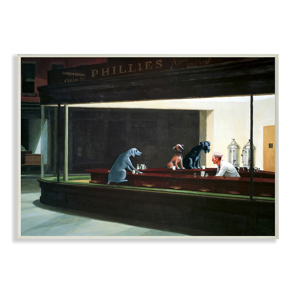 Stupell Industries Night Dogs Classic Alternative Painting Family Pet Wall Plaque by Chameleon Design, Inc.