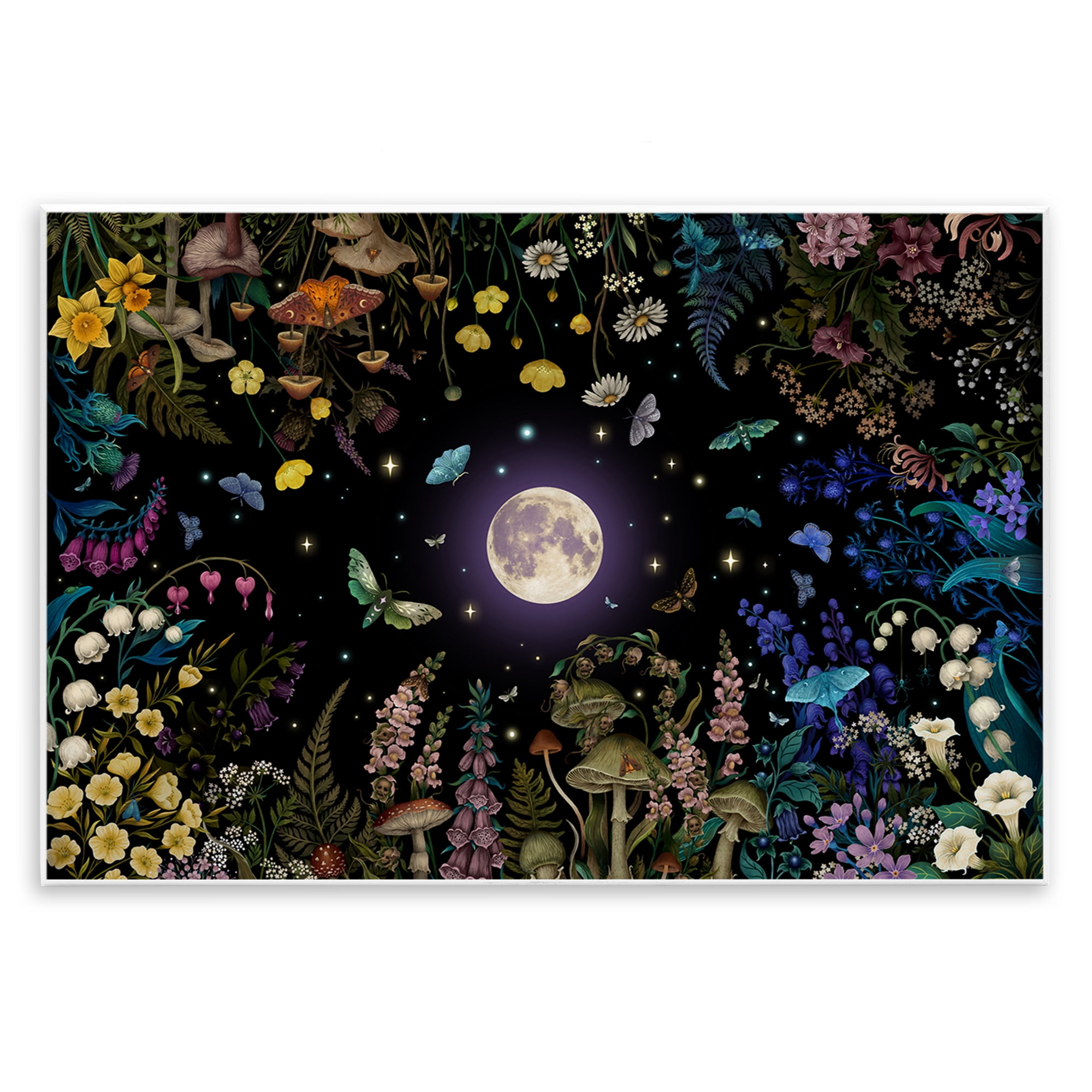 Stupell Industries Night Garden with Moth Wall Plaque Art, design by Episodic Drawings