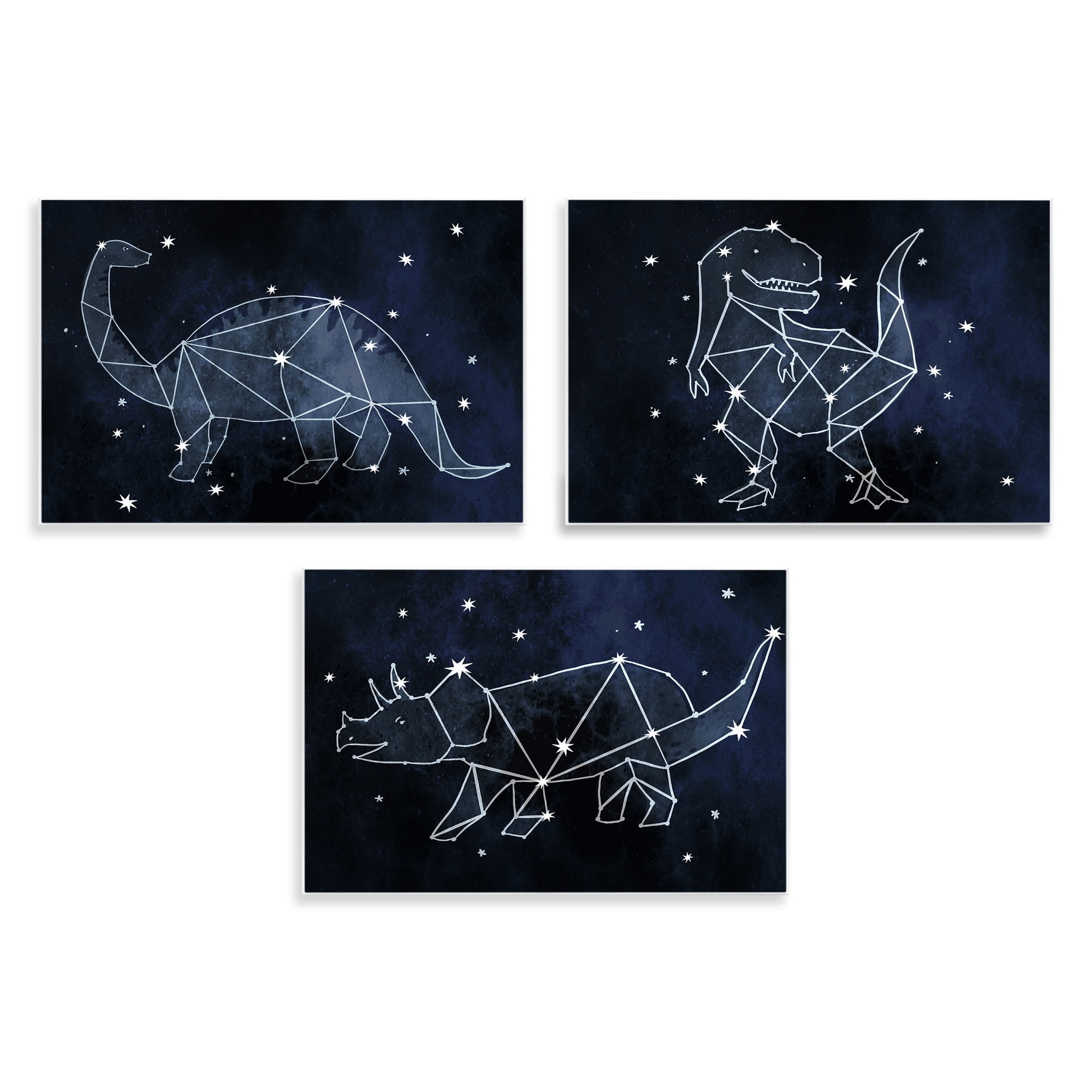 Stupell Industries Night Sky Dinosaur Constellations Animals & Insects Painting Unframed Art Print Wall Art, 19 x 13, Set of 3