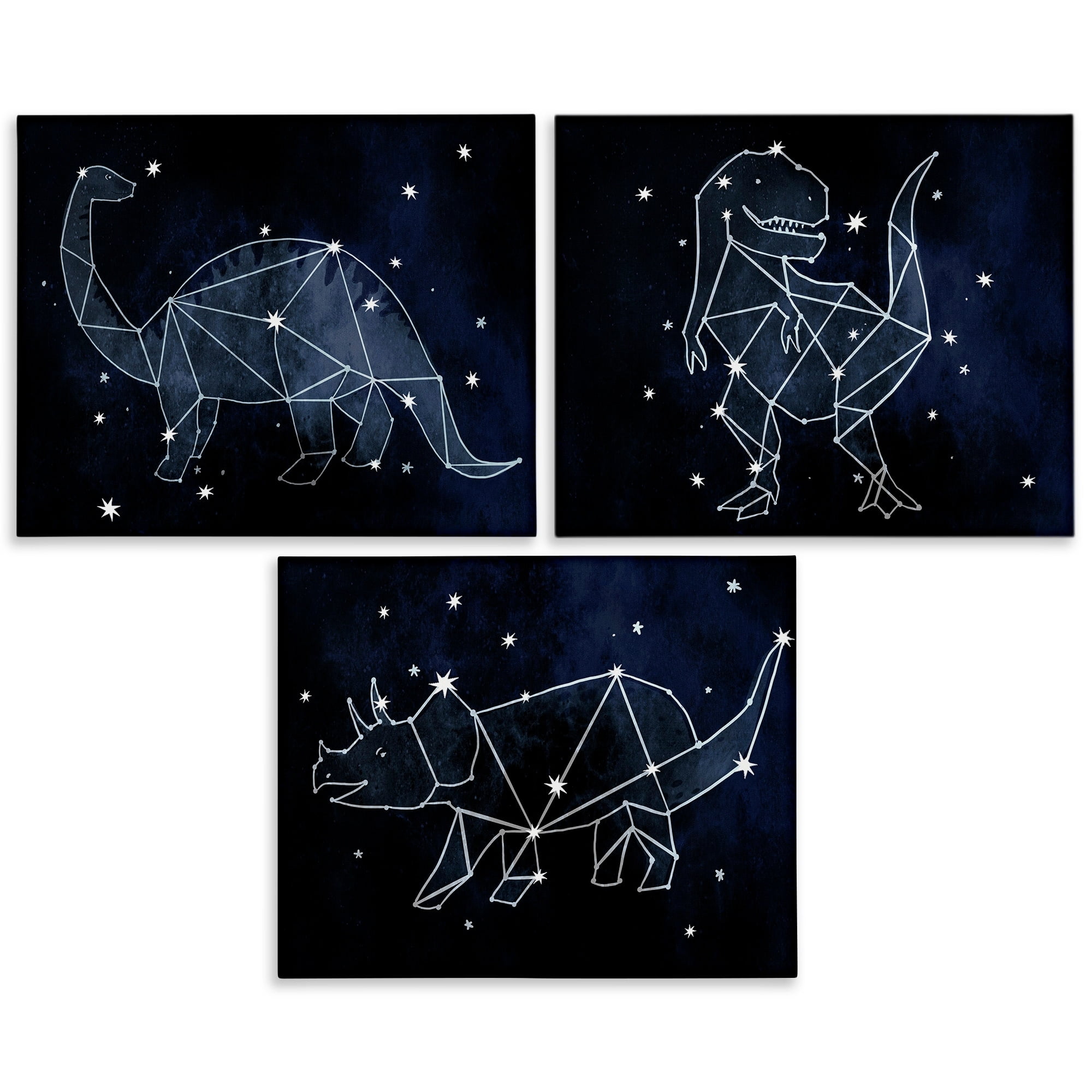 Stupell Industries Night Sky Dinosaur Constellations Outer Space Canvas Wall Art by Daphne Polselli