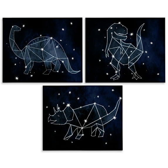 Stupell Industries Night Sky Dinosaur Constellations Outer Space Canvas Wall Art by Daphne Polselli