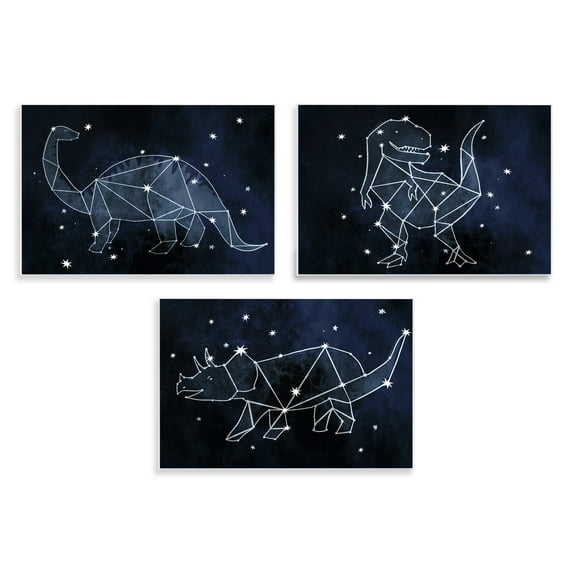 Stupell Industries Night Sky Dinosaur Constellations Outer Space Wall Plaque by Daphne Polselli