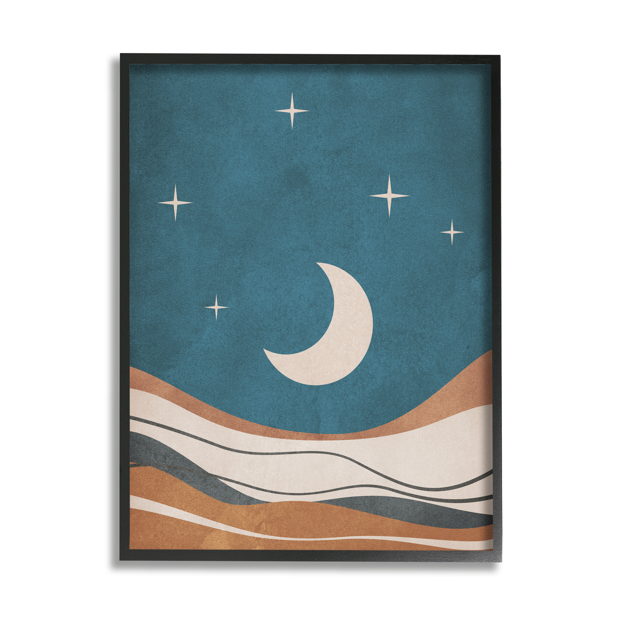 Stupell Industries Nighttime Moon Stars Abstract Desert Sands, 11 x 14, Design by JJ Design House LLC