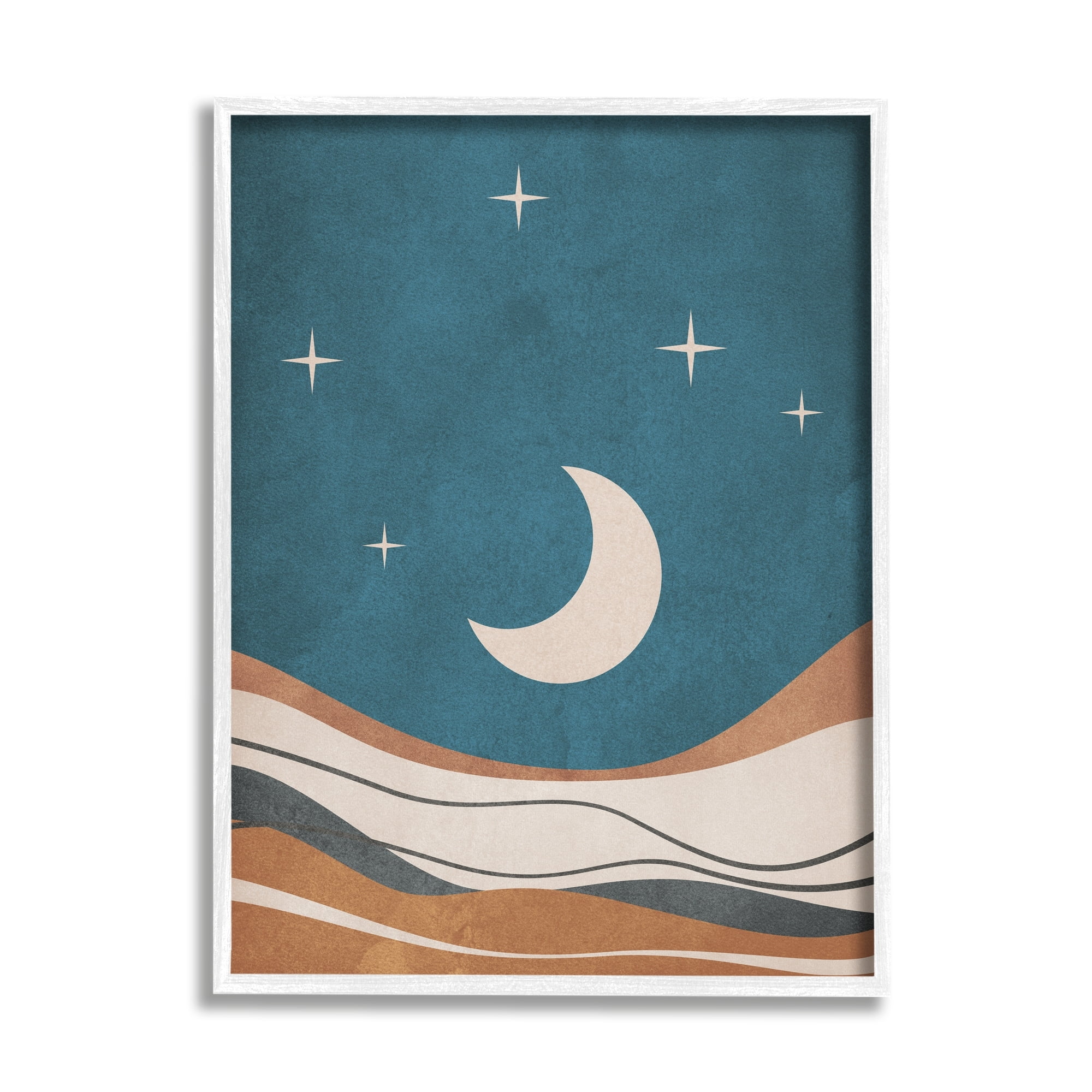 Stupell Industries Nighttime Moon Stars Abstract Desert Sands, 16 x 20, Design by JJ Design House LLC
