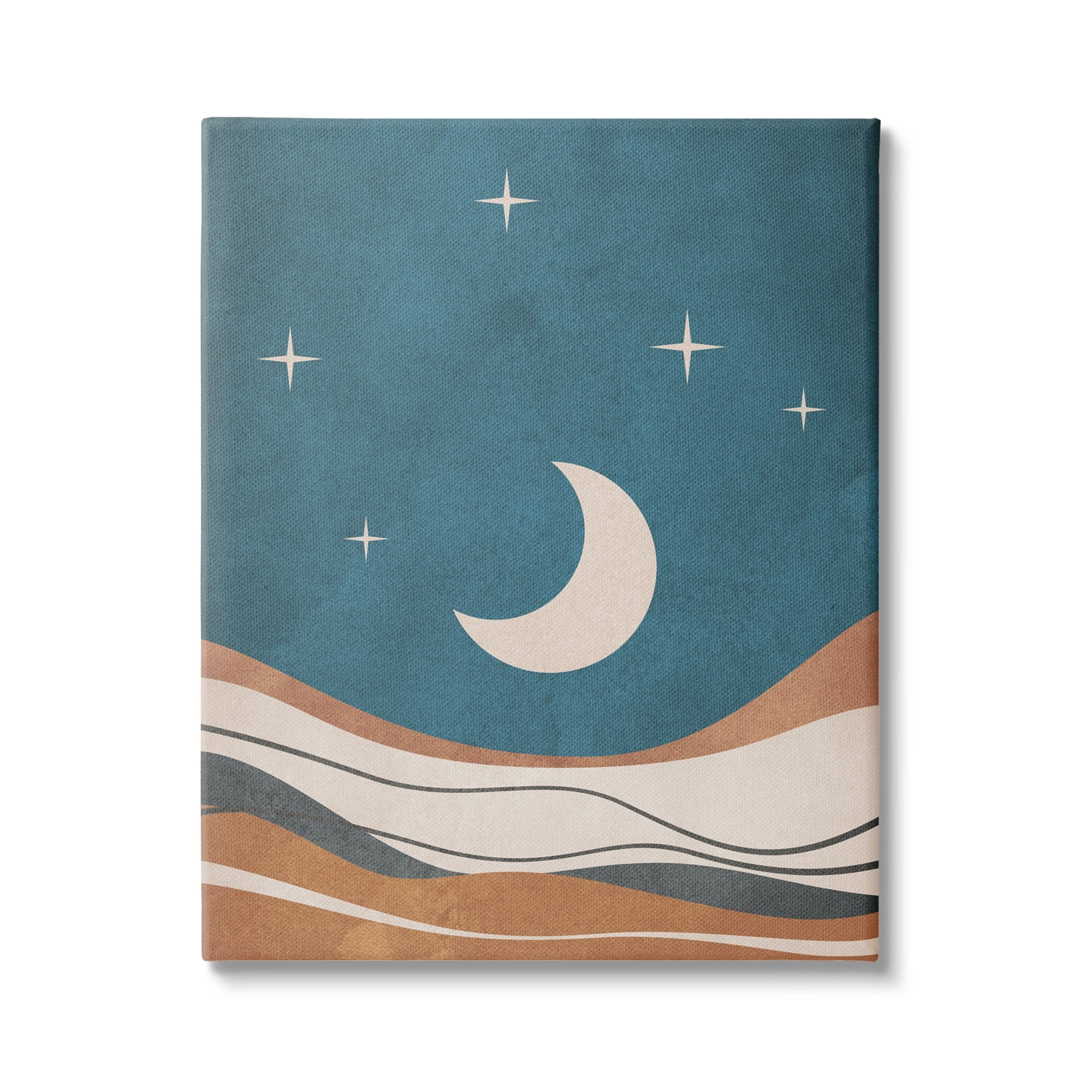 Stupell Industries Nighttime Moon Stars Abstract Desert Sands, 24 x 30, Design by JJ Design House LLC