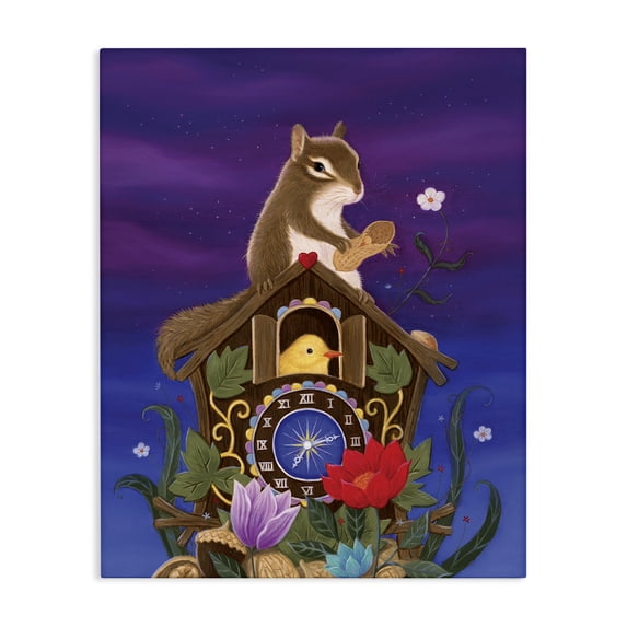 Stupell Industries Eclectic Nighttime Snack Squirrel Canvas Art, 16 x 20, by Gina Matarazzo