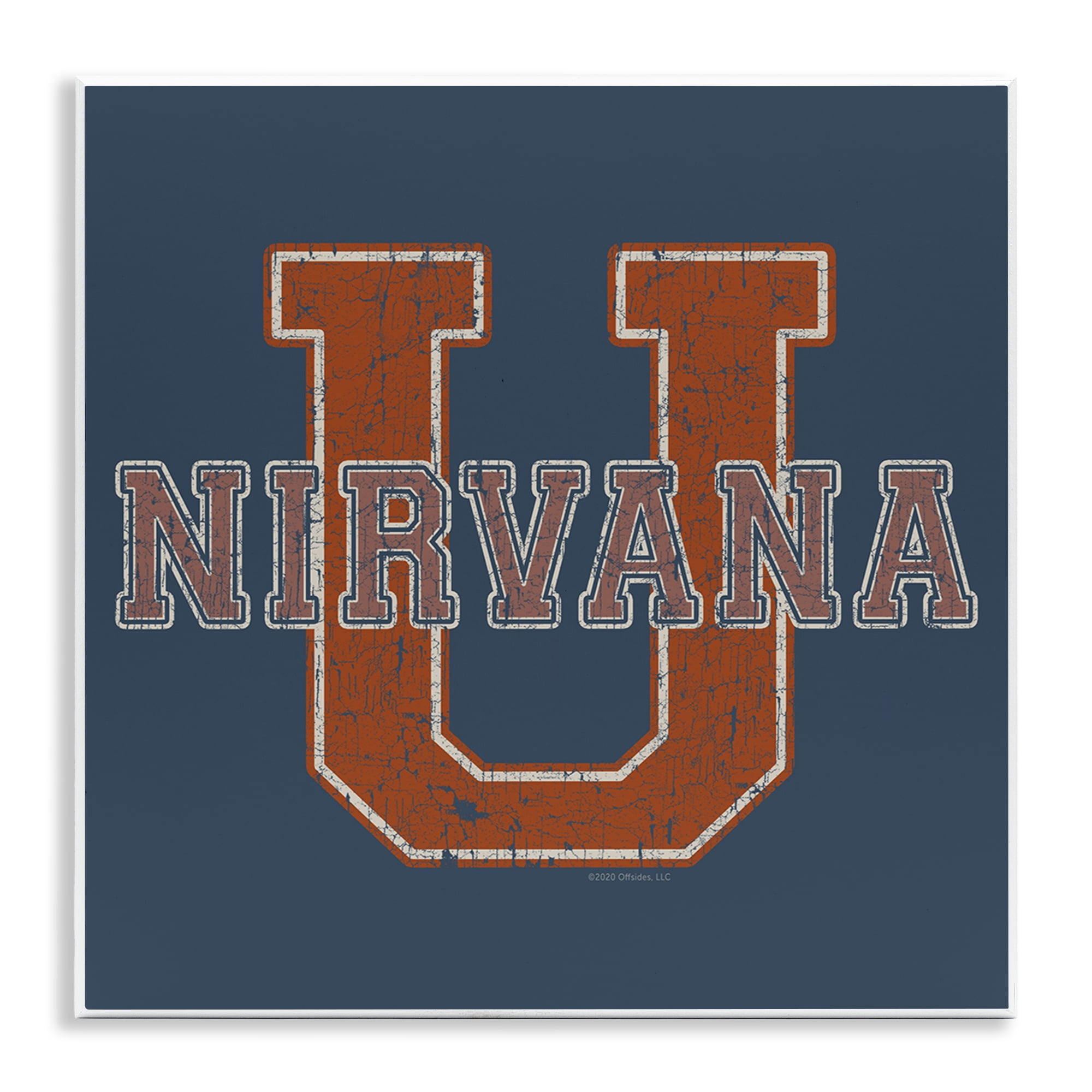 Stupell Industries Nirvana U Varsity Style Text & Numbers Painting Unframed Art Print Wall Art, 12 x 12
