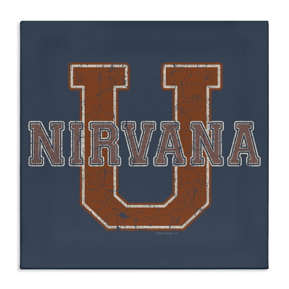 Stupell Industries Nirvana U Varsity Style Text & Numbers Painting Wrapped Canvas Art Print Wall Art, 24 x 24