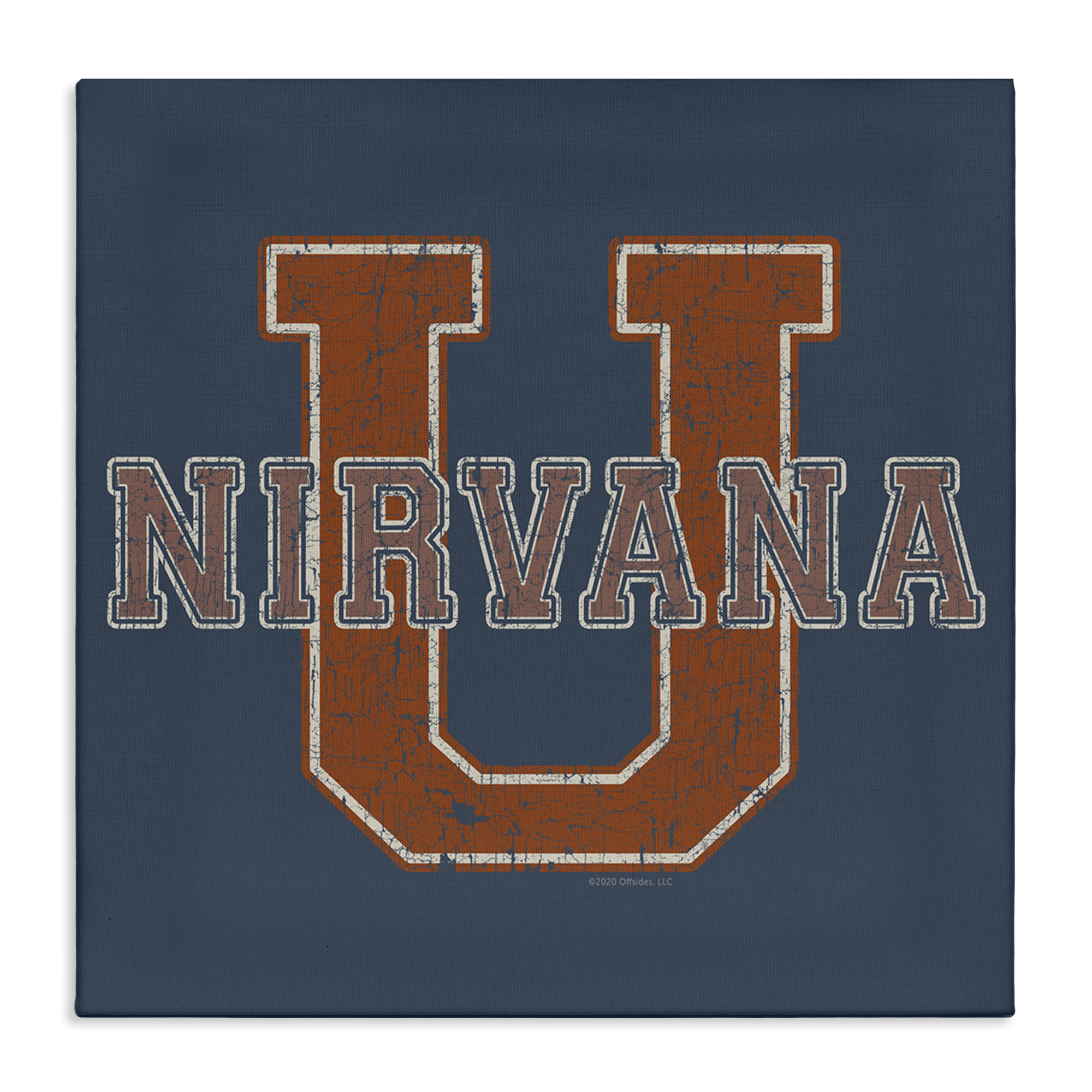 Stupell Industries Nirvana U Varsity Style Text & Numbers Painting Wrapped Canvas Art Print Wall Art, 36 x 36