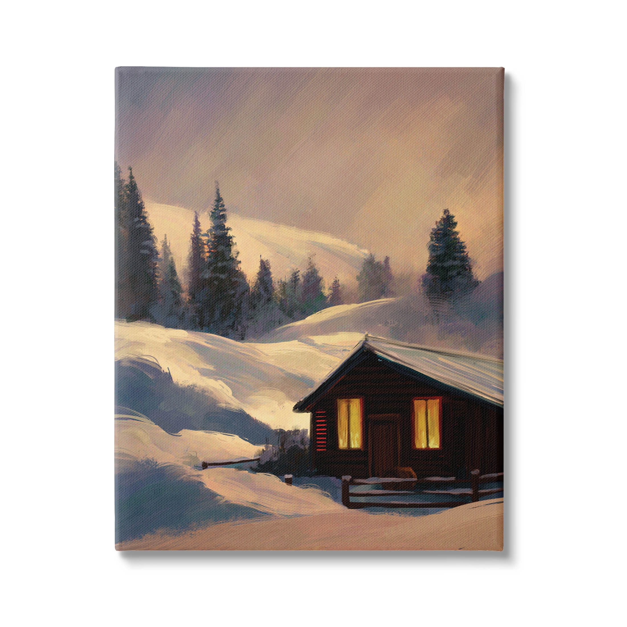 Stupell Industries Niveous Cottage Snow Scene Painting Gallery Wrapped Canvas Print Wall Art, Design by Ziwei Li