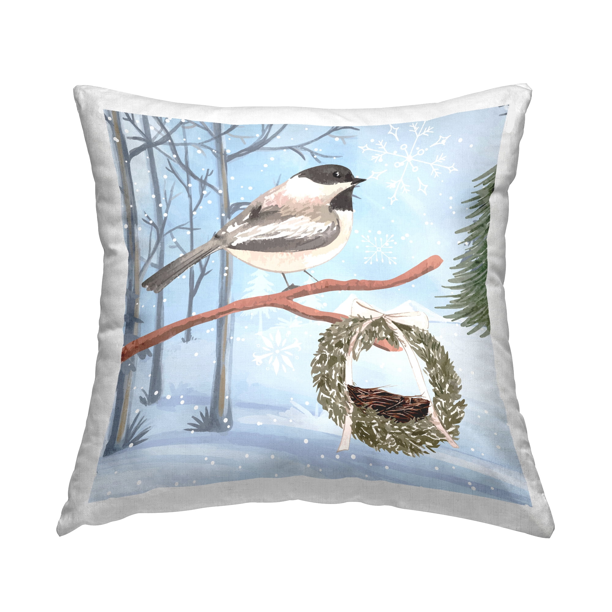 Stupell Industries Niveous Woodland Scene Bird Printed Throw Pillow Design by ND Art