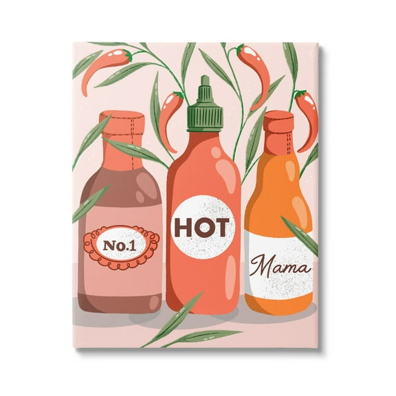 Stupell Industries No.1 Hot Mama Chili Sauce Holiday Painting Gallery Wrapped Canvas Print Wall Art