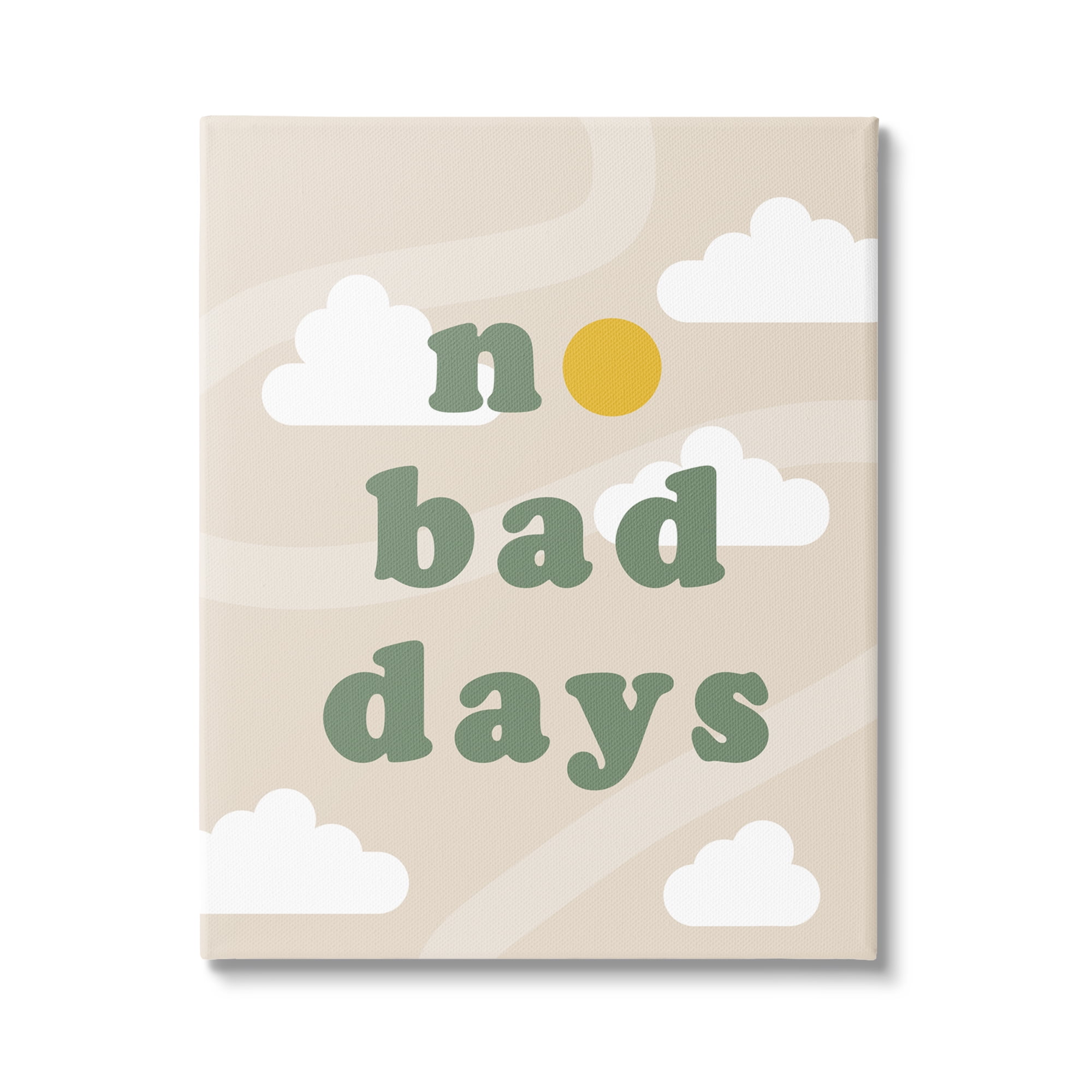 Stupell Industries No Bad Days Minimal Inspirational Painting Gallery Wrapped Canvas Print Wall Art, 16 x 20