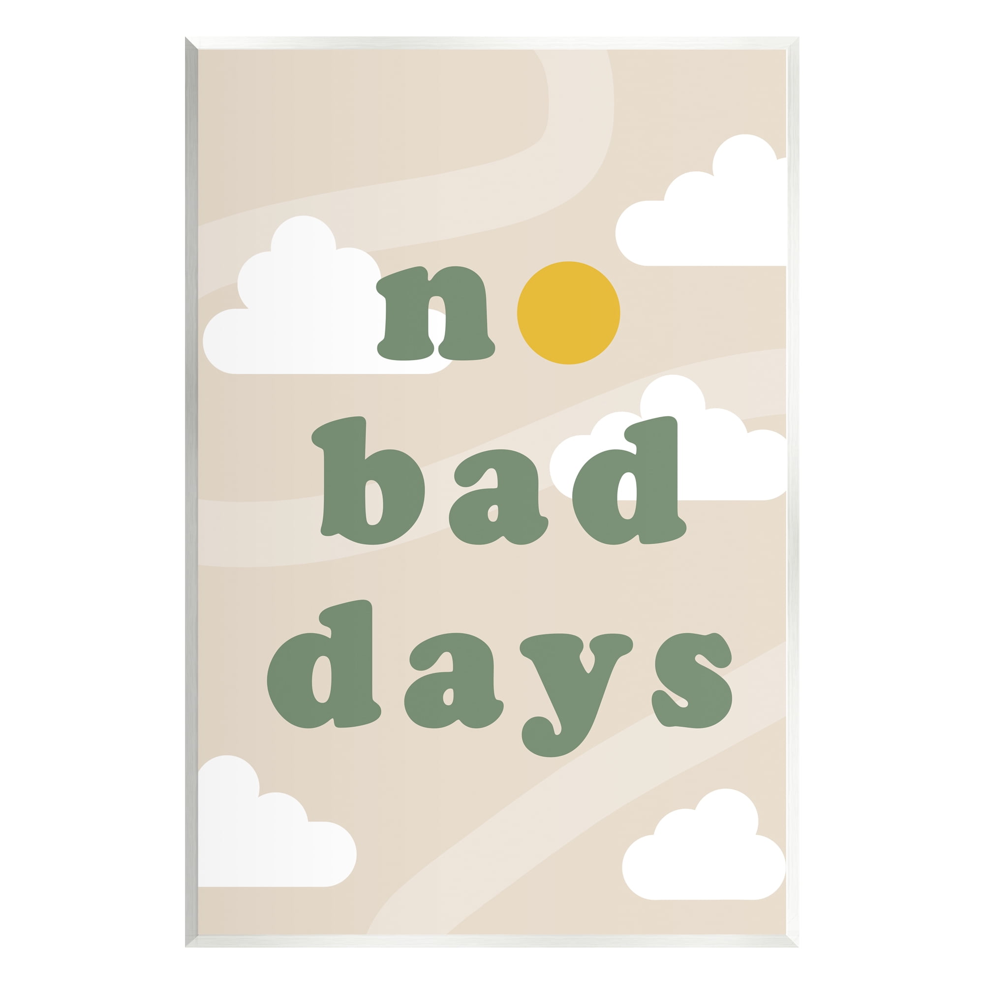 Stupell Industries No Bad Days Minimal Inspirational Painting Unframed Art Print Wall Art, 13 x 19
