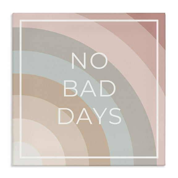Stupell Industries No Bad Days Rainbow Text & Numbers Painting Wrapped Canvas Art Print Wall Art, 17 x 17