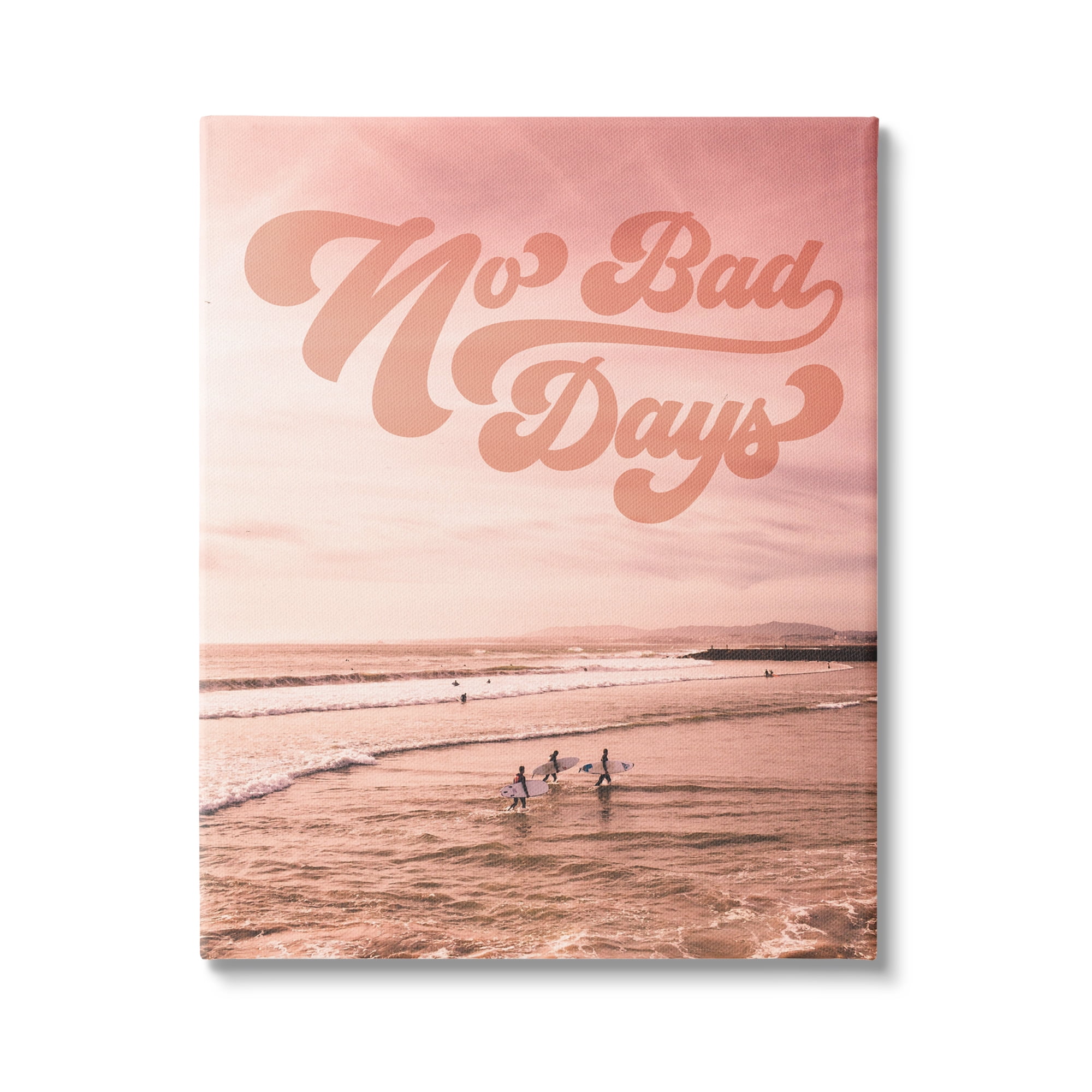 Stupell Industries No Bad Days Retro Beach Nature Painting Gallery Wrapped Canvas Print Wall Art, 24 x 30