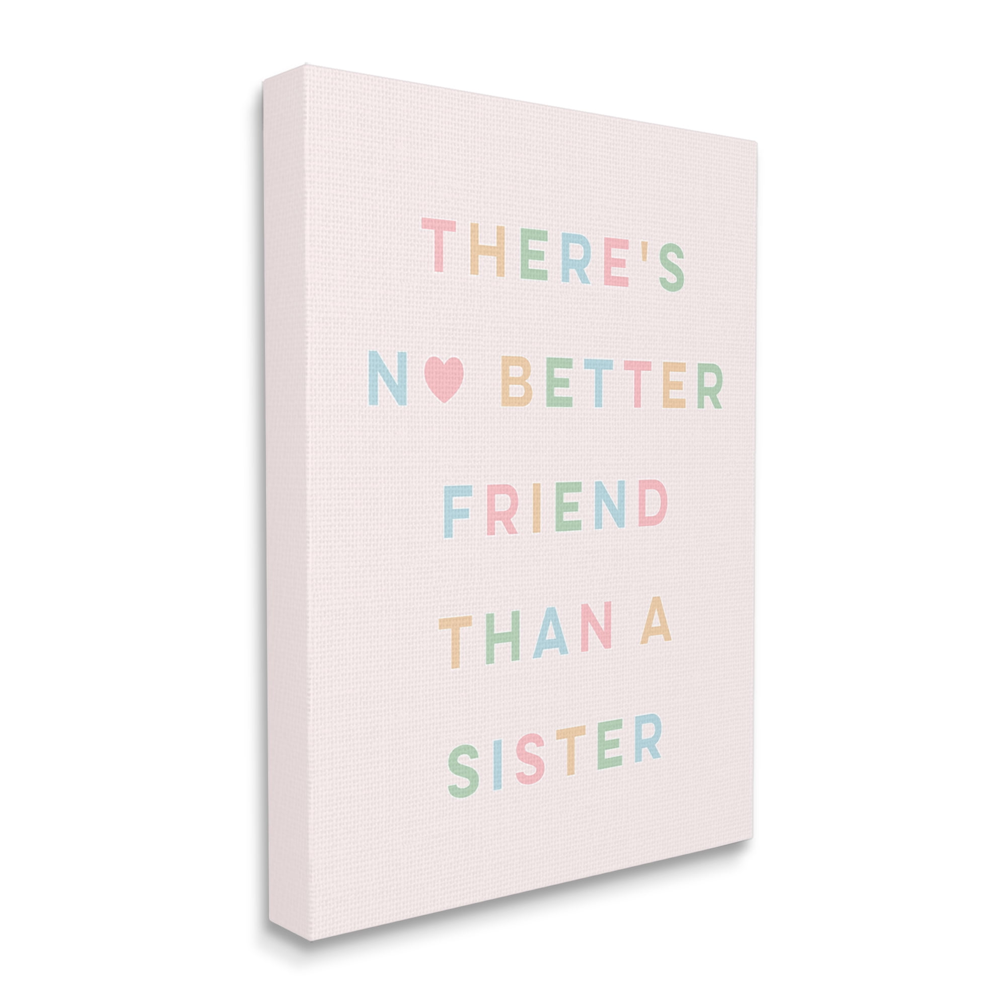 Stupell Industries No Better Friend Than Sister Quote Pastel Typography Inspirational Painting Gallery Wrapped Canvas Print Wall Art, 36 x 48