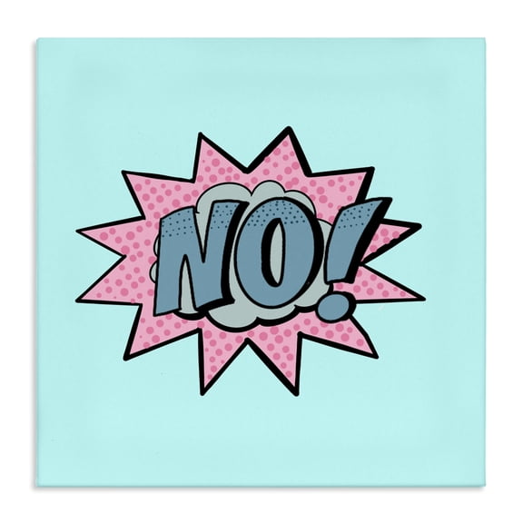 Stupell Industries No Comic Speech Bubble Canvas Wall Art design by Ashley Singleton, 17 x 17