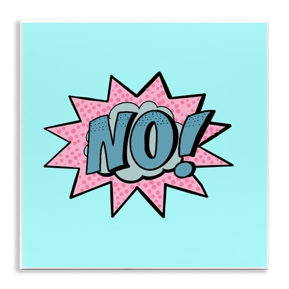 Stupell Industries No Comic Speech Bubble Wall Plaque Art design by Ashley Singleton, 12 x 12