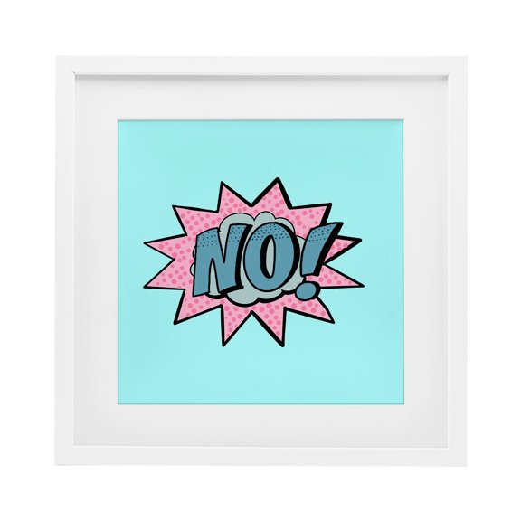 Stupell Industries No Comic Speech Bubble White Framed Print Under Glass design by Ashley Singleton, 16 x 16