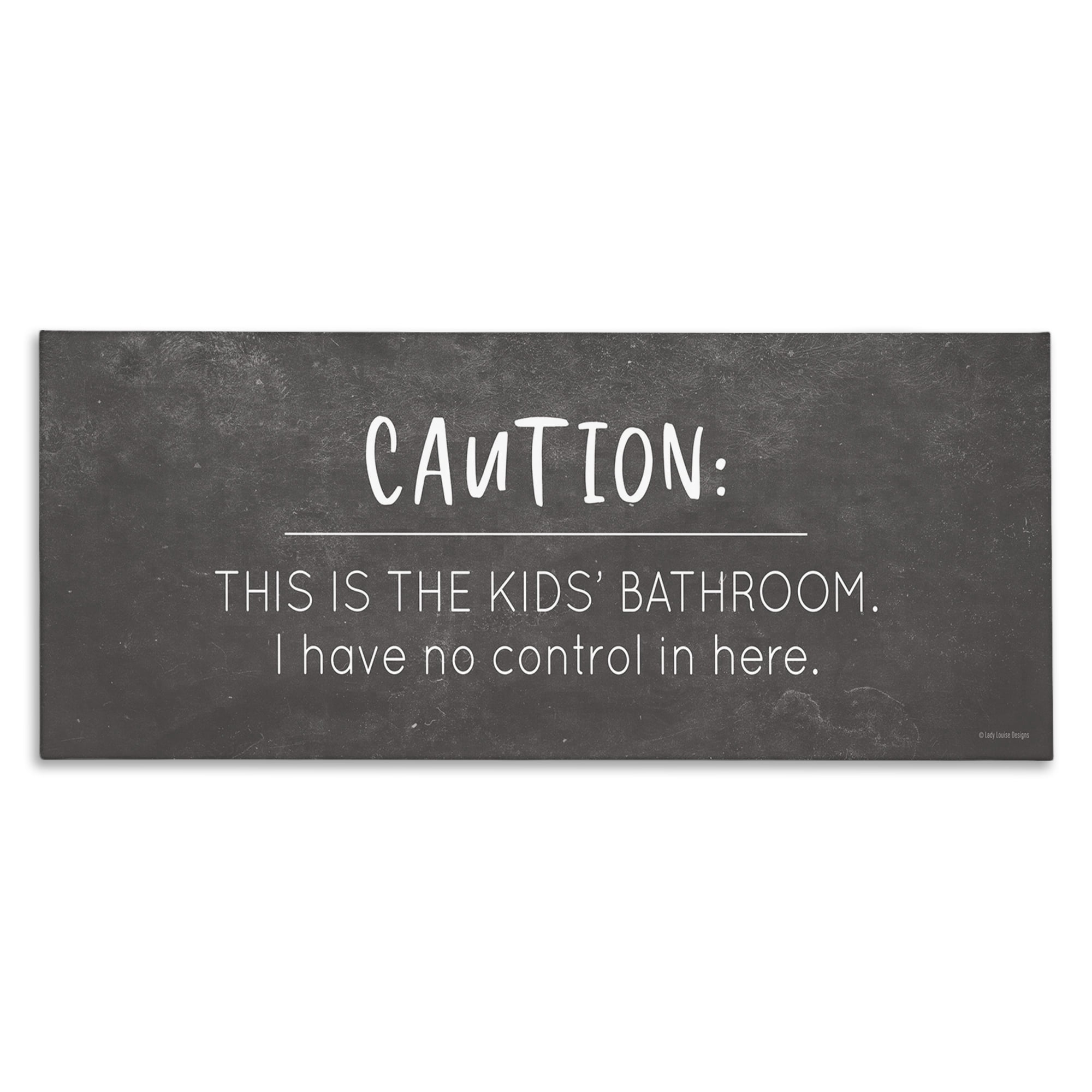 Stupell Industries No Control Here Bathroom Typography Painting Gallery Wrapped Canvas Art Print Wall Art, 40 x 17
