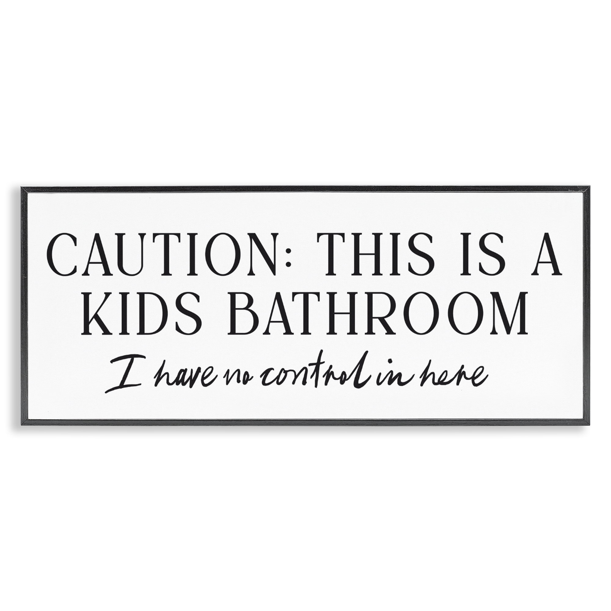 Stupell Industries No Control Kid's Bathroom Black Framed Giclee Art, design by Lettered and Lined