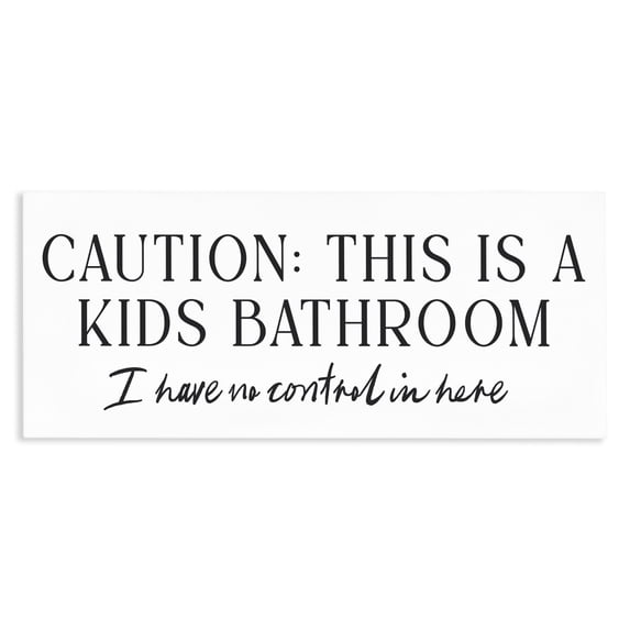 Stupell Industries Farmhouse No Control Kid's Bathroom Canvas Art, 40 x 17, by Lettered and Lined