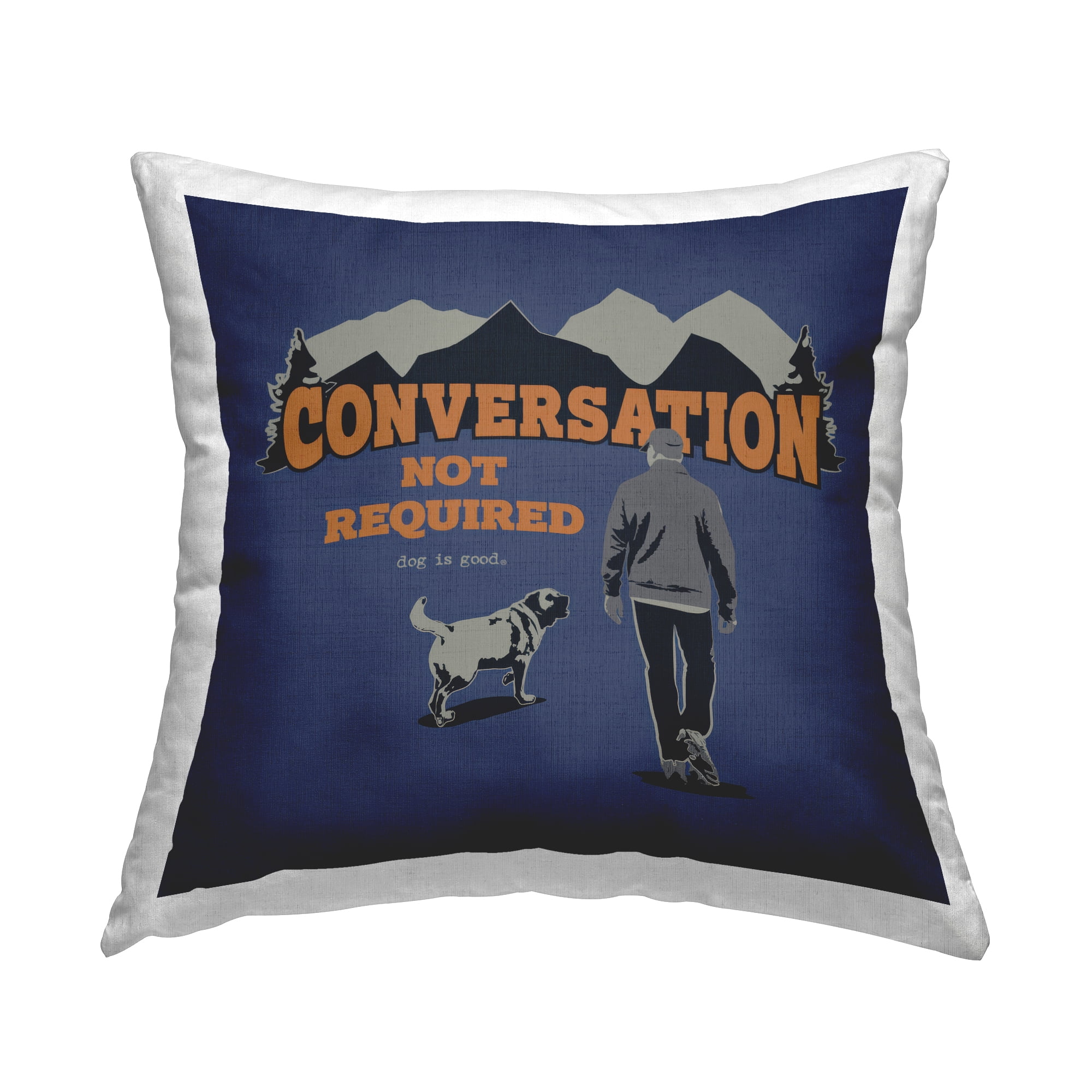 Stupell Industries No Conversation Dog Humor Decorative Printed Throw Pillow Design by Dog Is Good.