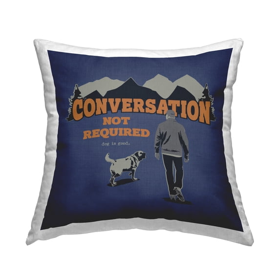 Stupell Industries No Conversation Dog Humor Decorative Printed Throw Pillow Design by Dog Is Good.