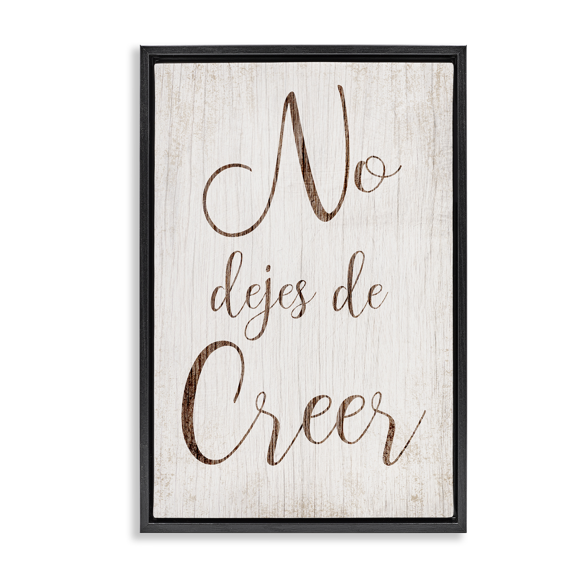 Stupell Industries No Dejes de Creer Holiday Painting Black Floater Framed Art Print Wall Art, 21 x 31