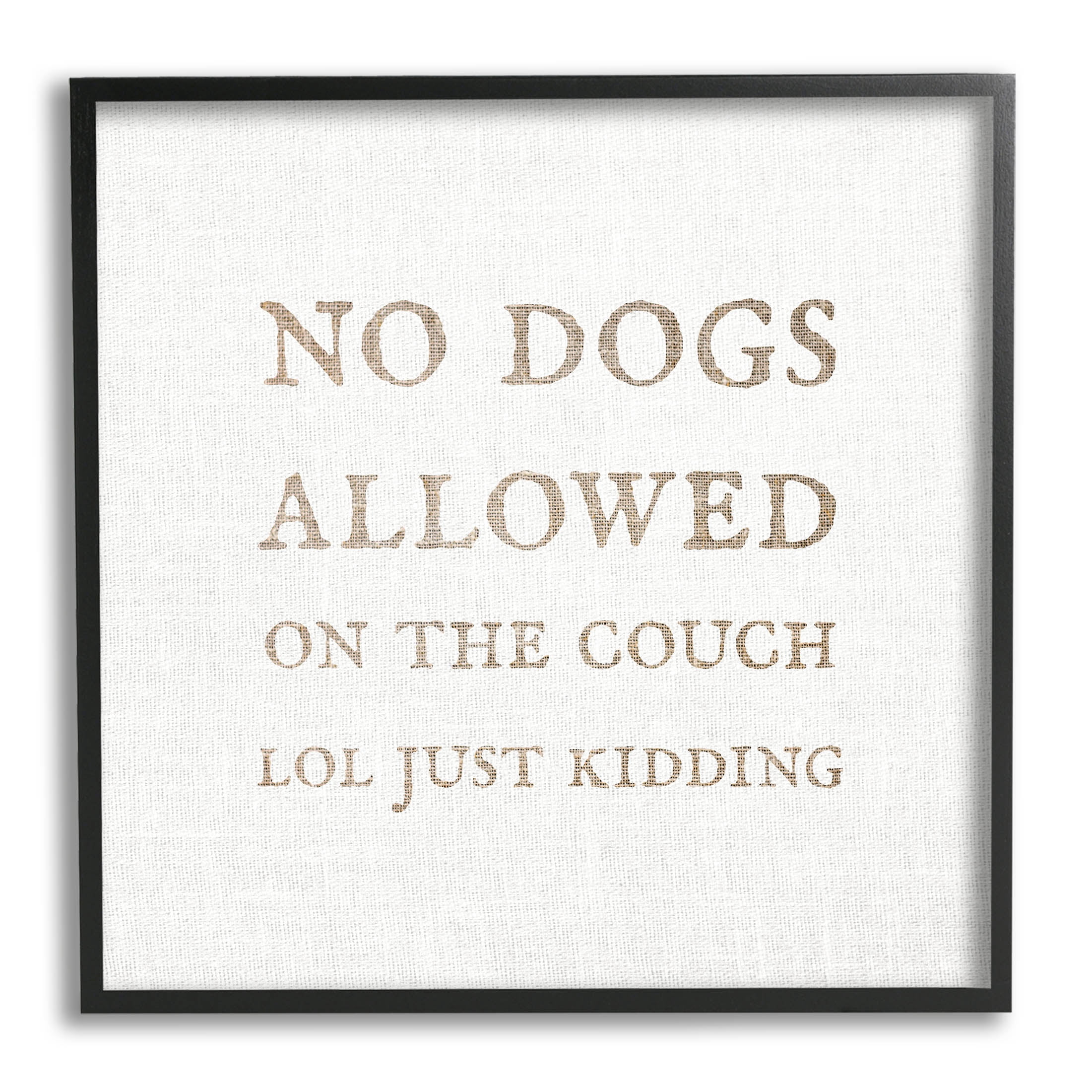 Stupell Industries No Dogs Allowed Pet Humor Graphic Art Black Framed Art Print Wall Art, Design by Daphne Polselli