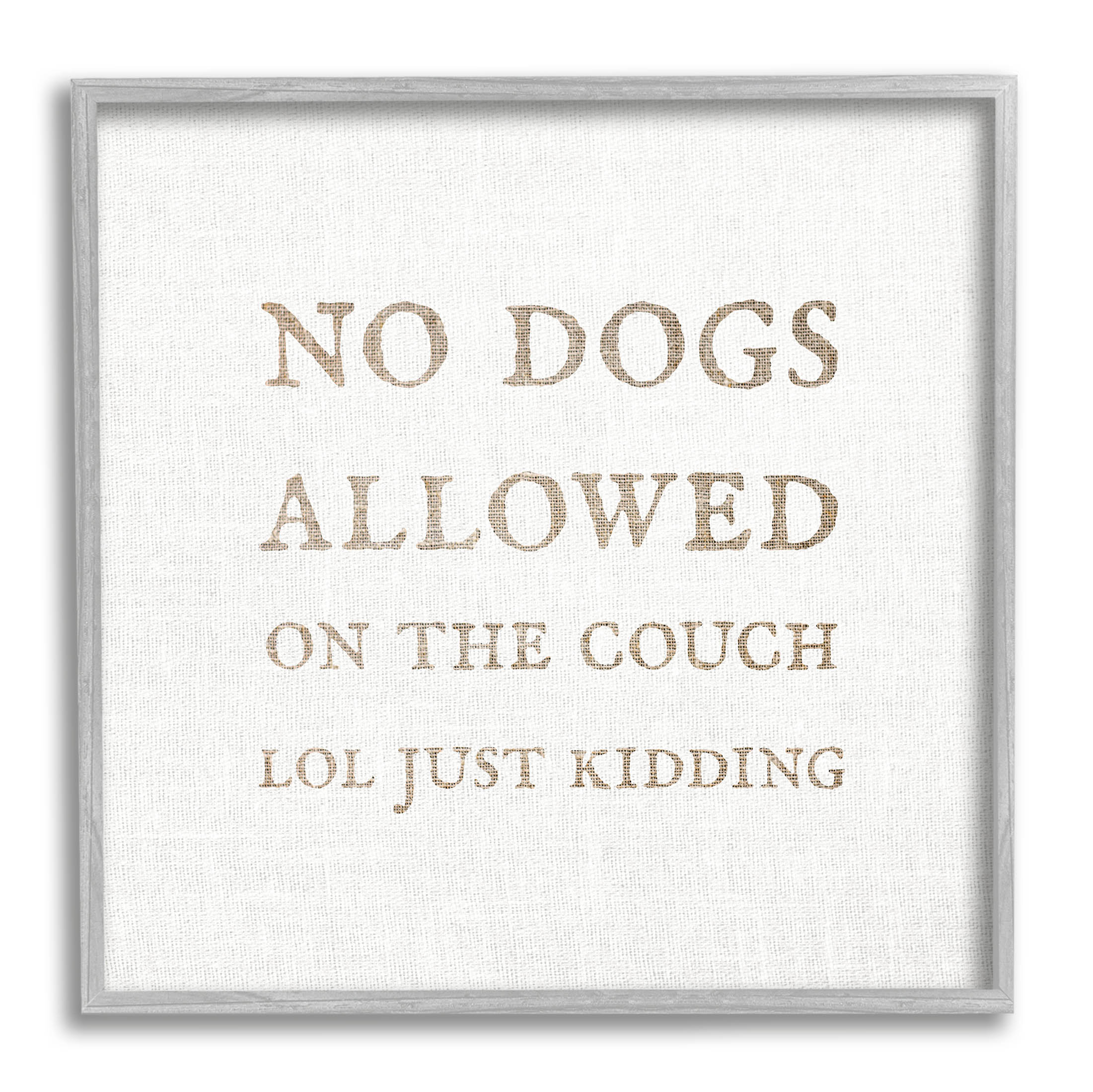 Stupell Industries No Dogs Allowed Pet Humor Graphic Art Gray Framed Art Print Wall Art, Design by Daphne Polselli