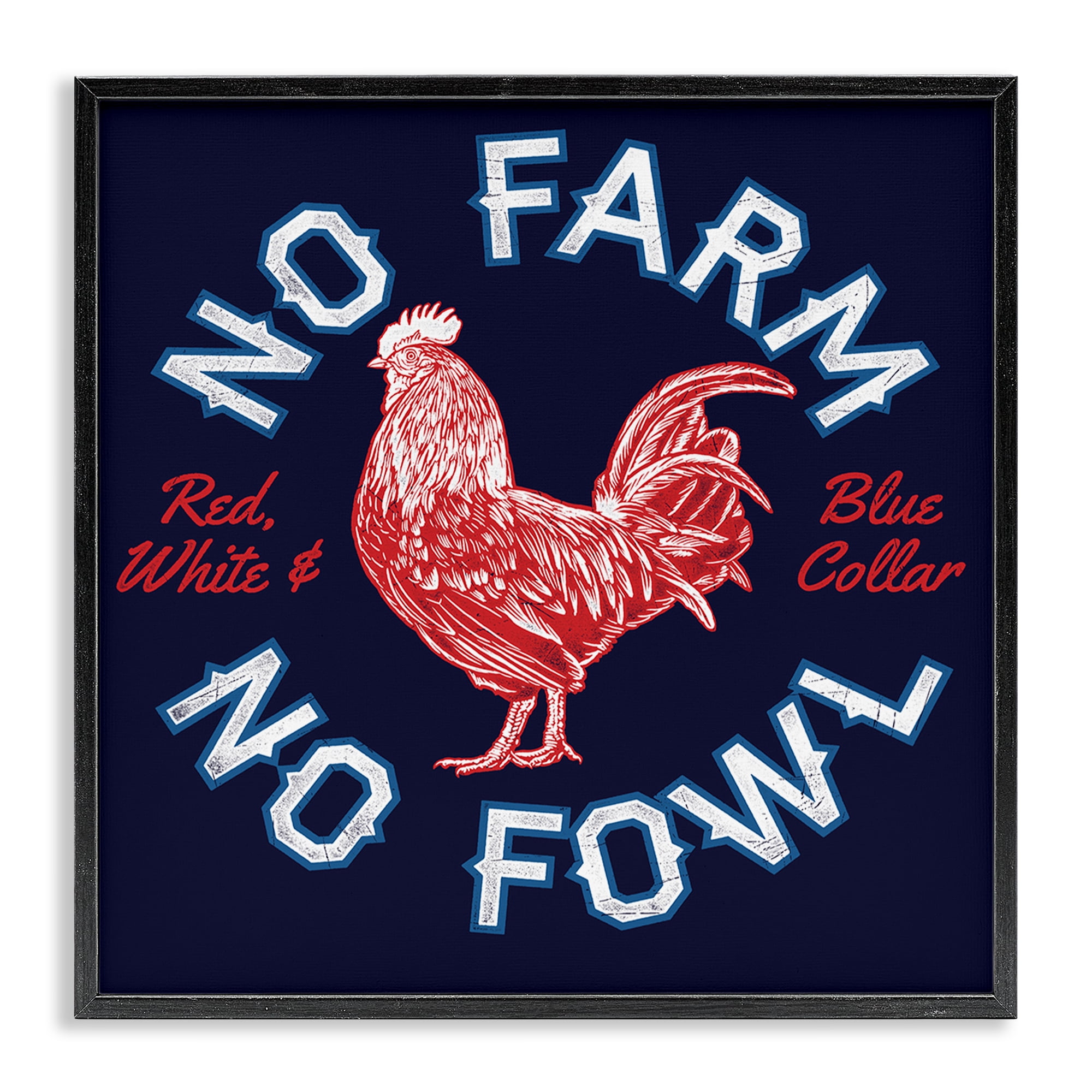 Stupell Industries No Farm or Fowl Animals Painting Black Framed Art Print Wall Art, 17 x 17