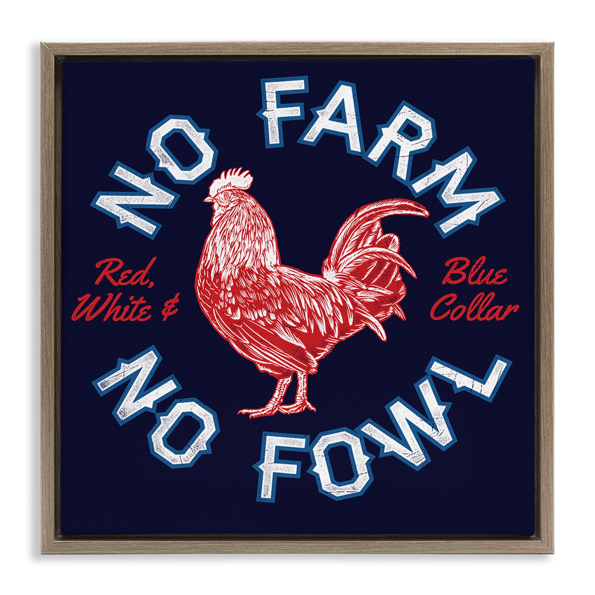Stupell Industries No Farm or Fowl Animals Painting Brown Floater Framed Canvas Art Print Wall Art, 25 x 25