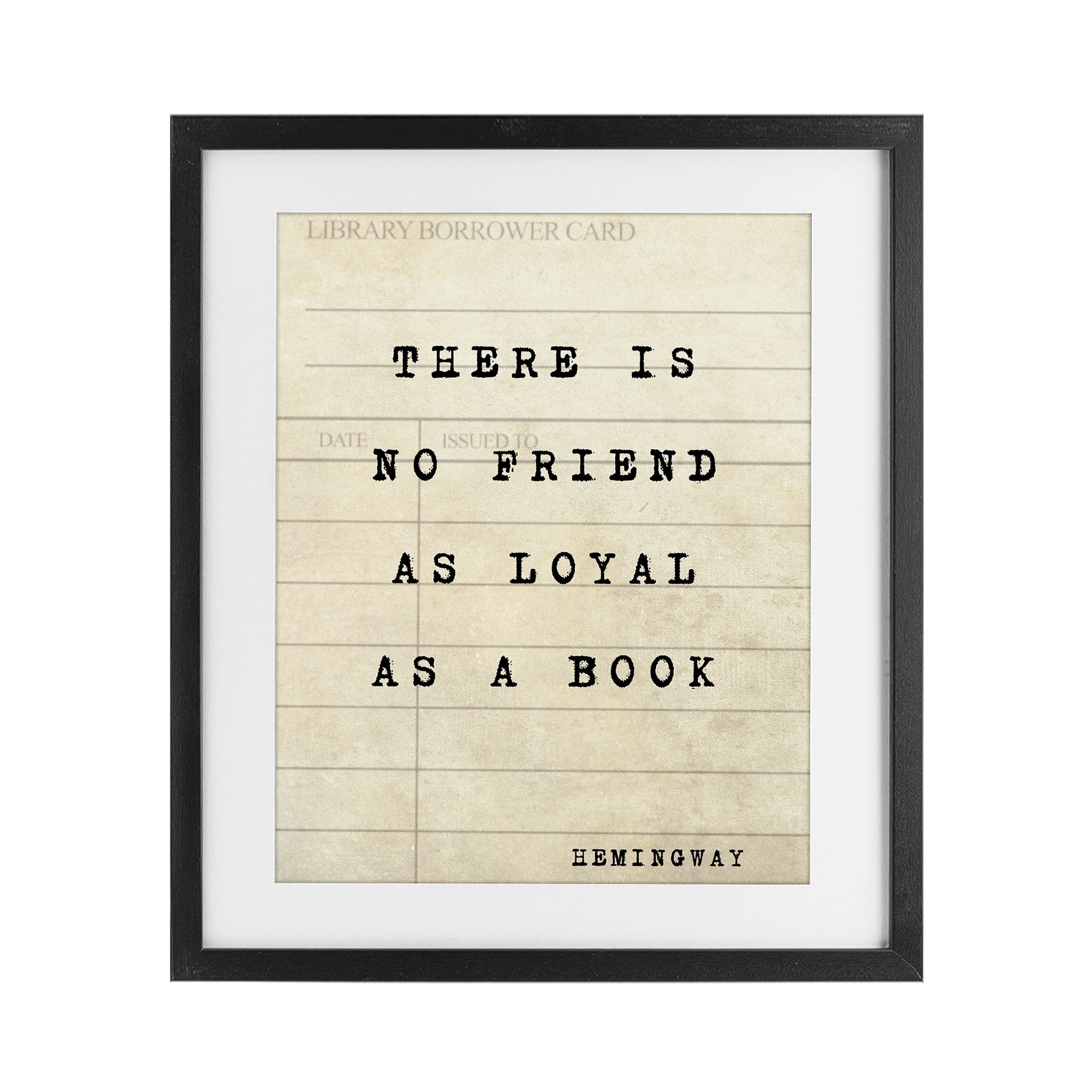 Stupell Industries No Friend As Loyal As A Book Black Framed Print Under Glass, design by Julia Frost