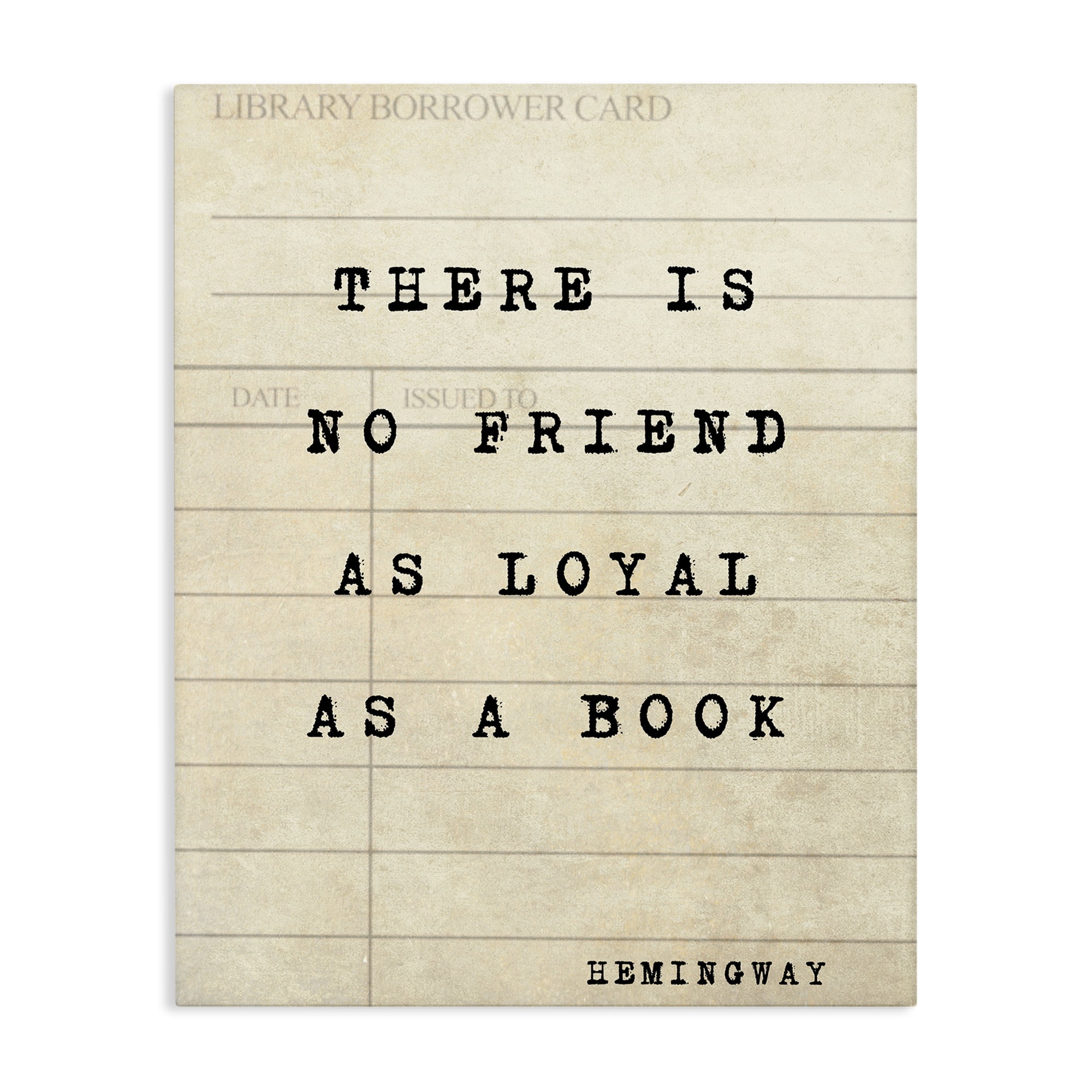 Stupell Industries No Friend As Loyal As A Book Canvas Wall Art, design by Julia Frost