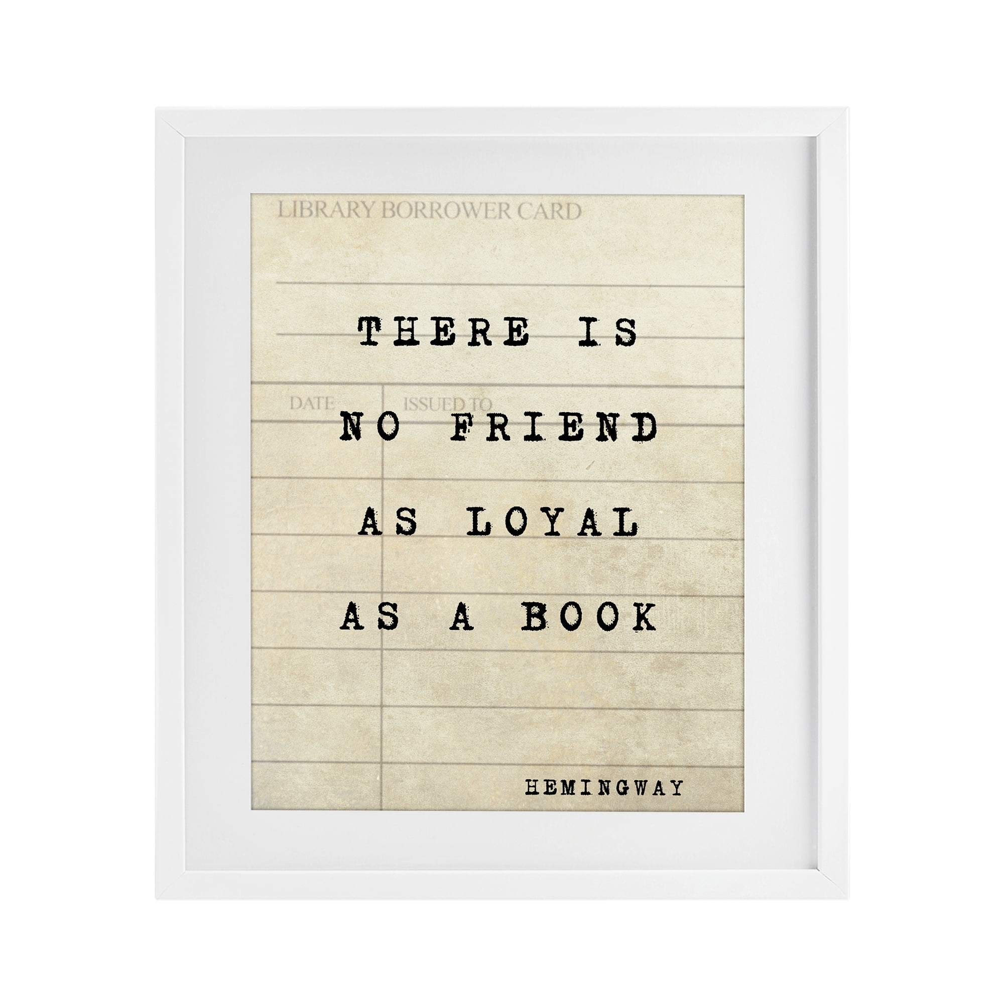 Stupell Industries No Friend As Loyal As A Book White Framed Print Under Glass, design by Julia Frost