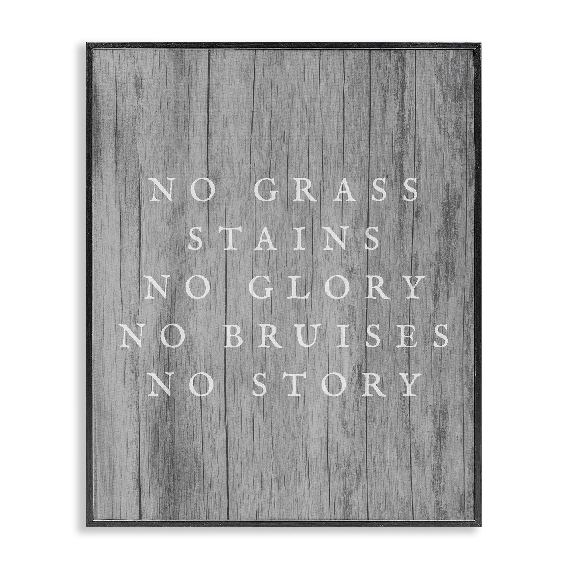 Stupell Industries No Grass Stains No Glory Sports Painting Black Framed Art Print Wall Art, 16 x 20