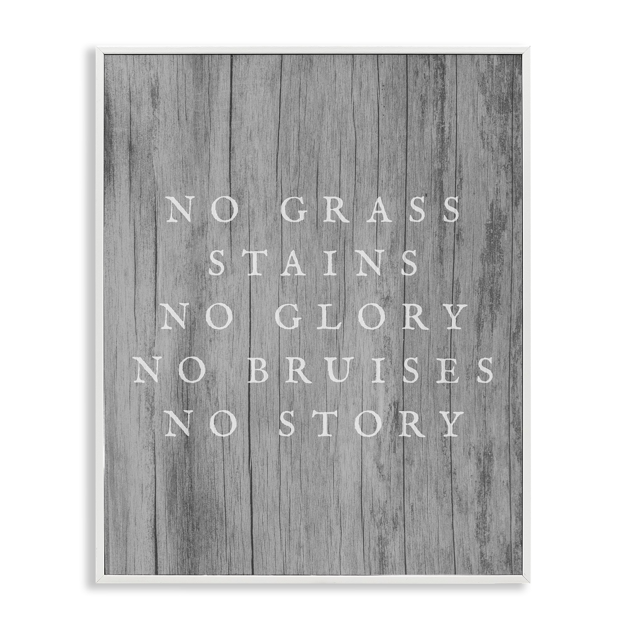 Stupell Industries No Grass Stains No Glory Sports Painting White Framed Art Print Wall Art, 16 x 20