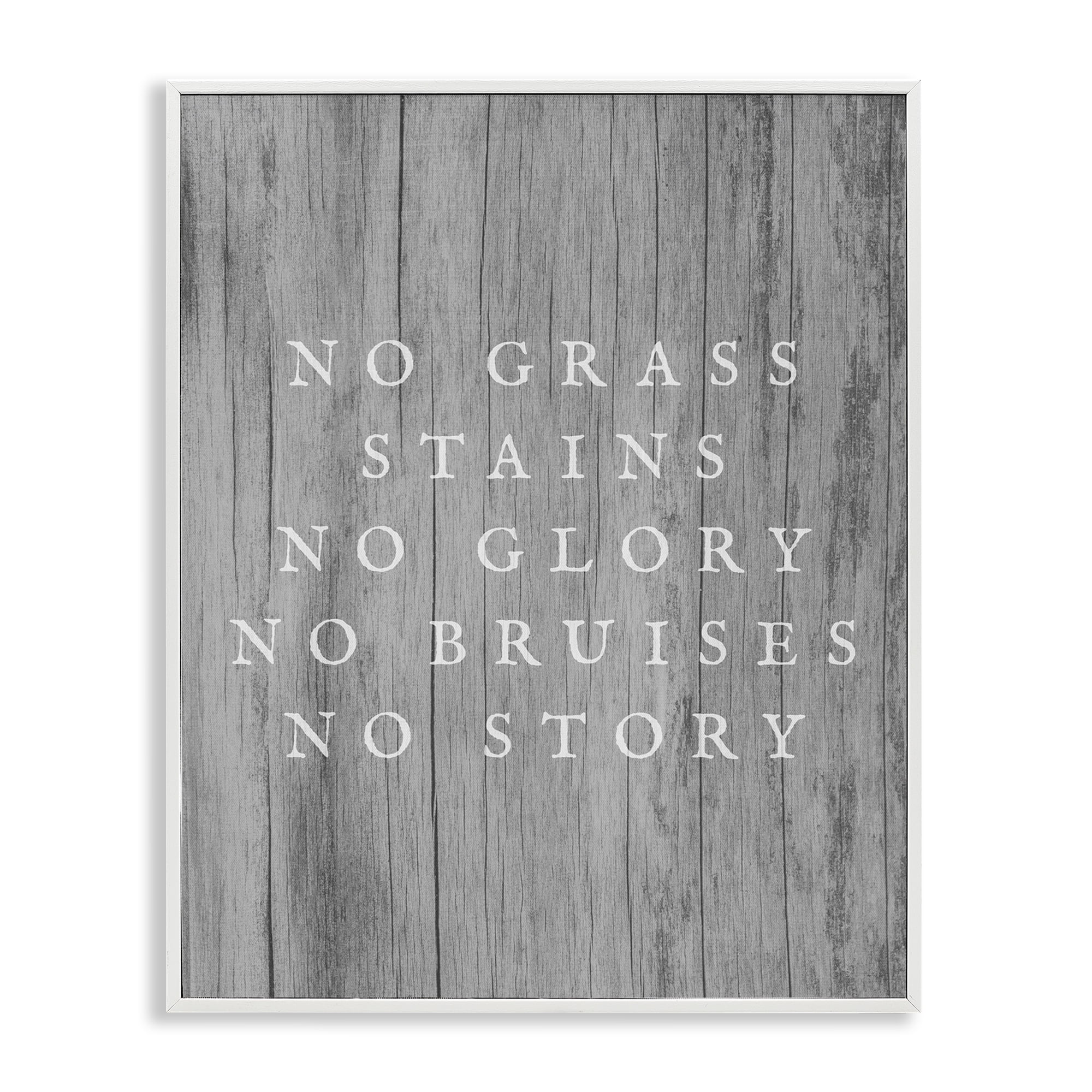 Stupell Industries No Grass Stains No Glory Sports Painting White Framed Art Print Wall Art, 24 x 30