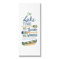 Stupell Industries No Hurries On Lake Time Transportation Painting Gallery Wrapped Canvas Art Print Wall Art, 10 x 24