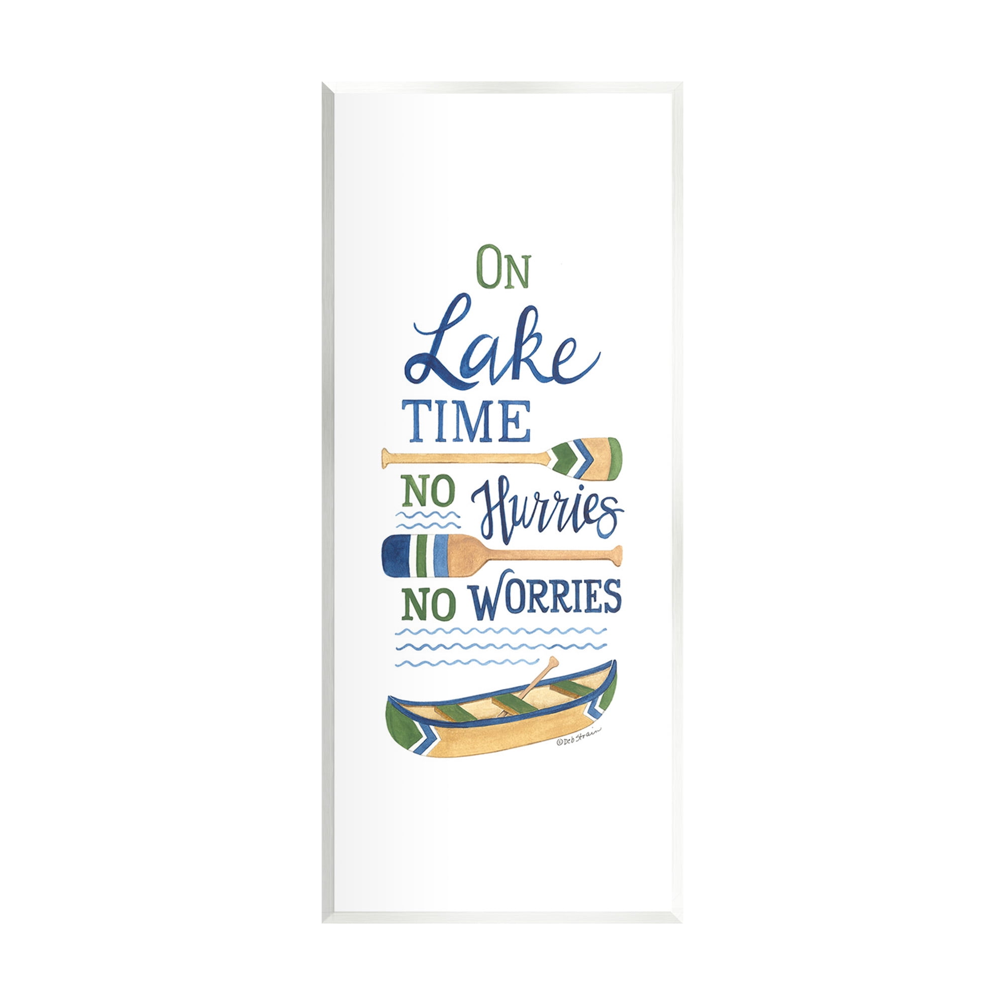 Stupell Industries No Hurries On Lake Time Transportation Painting Unframed Art Print Wall Art, 7 x 17