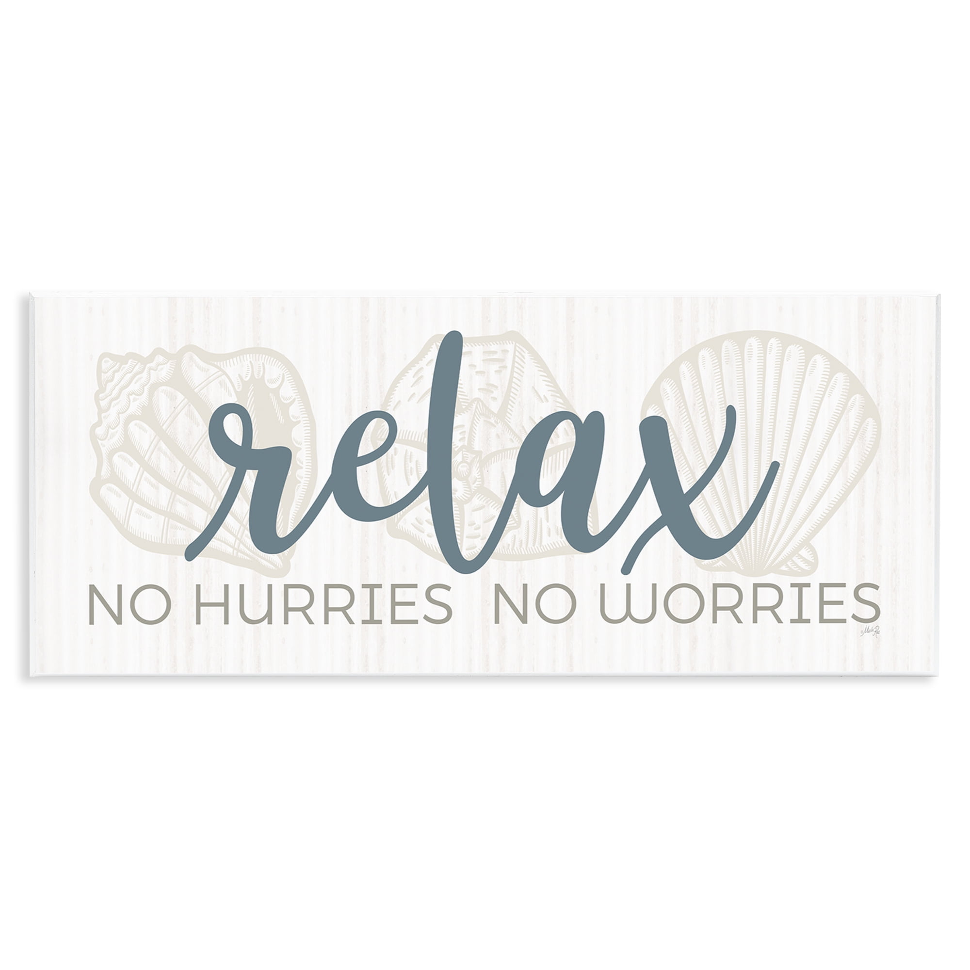 Stupell Industries No Hurries or Worries Text & Numbers Painting Unframed Art Print Wall Art, 17 x 7