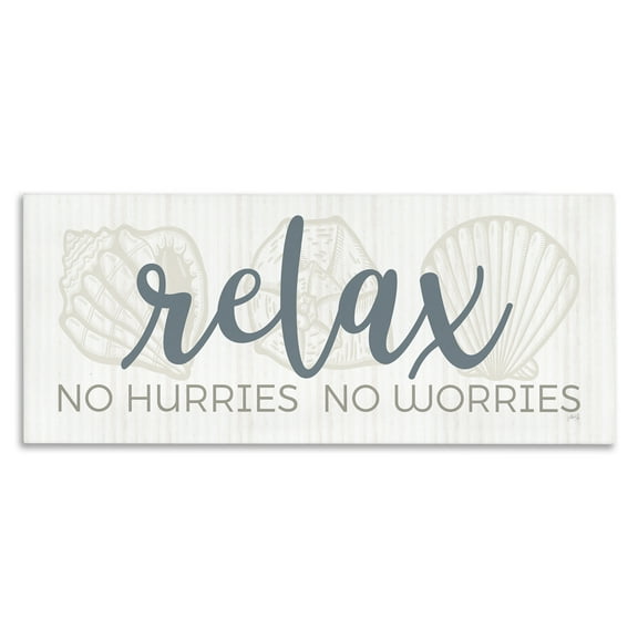 Stupell Industries No Hurries or Worries Text & Numbers Painting Wrapped Canvas Art Print Wall Art, 24 x 10