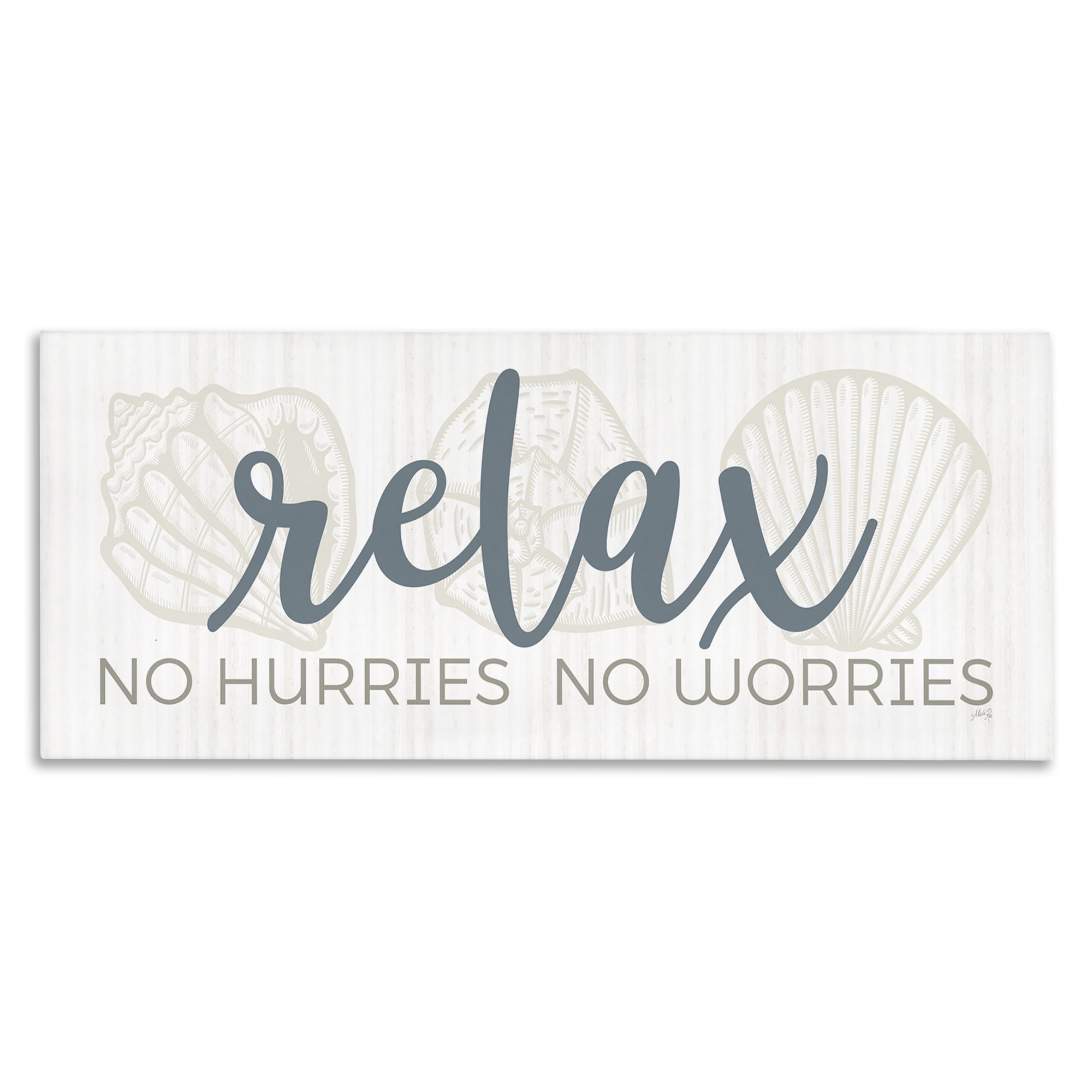 Stupell Industries No Hurries or Worries Text & Numbers Painting Wrapped Canvas Art Print Wall Art, 48 x 20