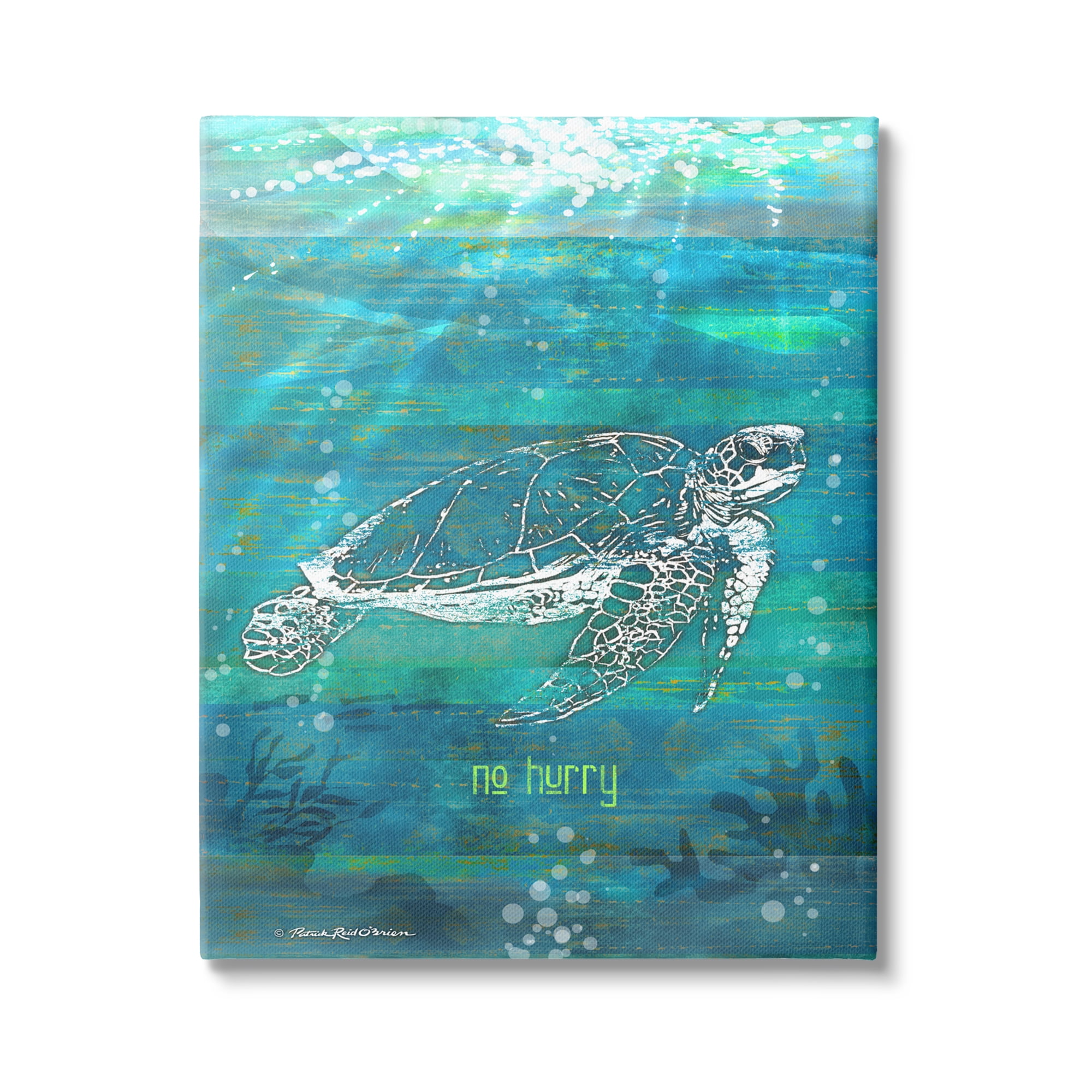 Large Blue and Green Sea Turtle Canvas Wall Art